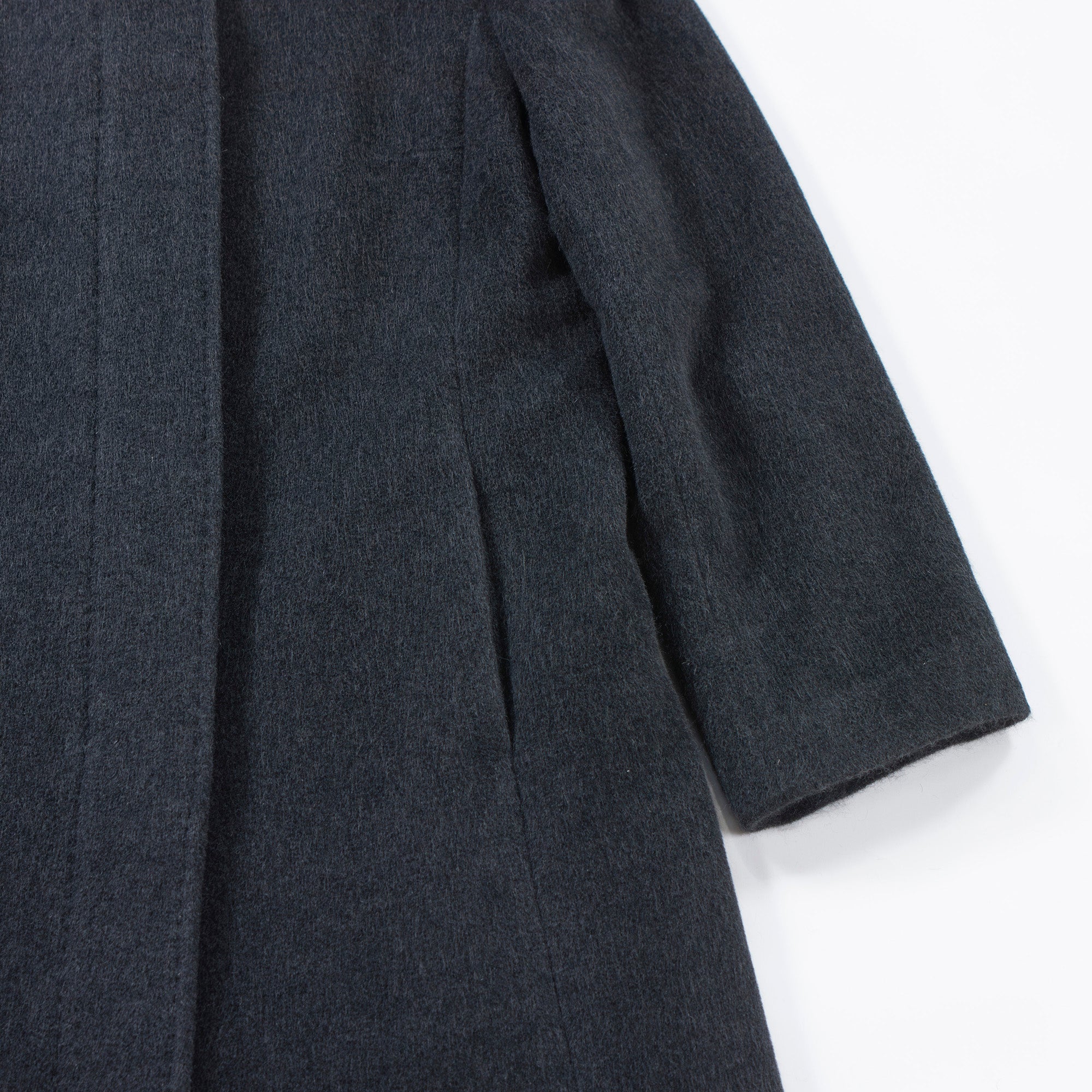 アクアスキュータム Aquascutum メルトンコート アンゴラ100% ダークグレー ロングコート 比翼仕立て プリンセスコート アウター
