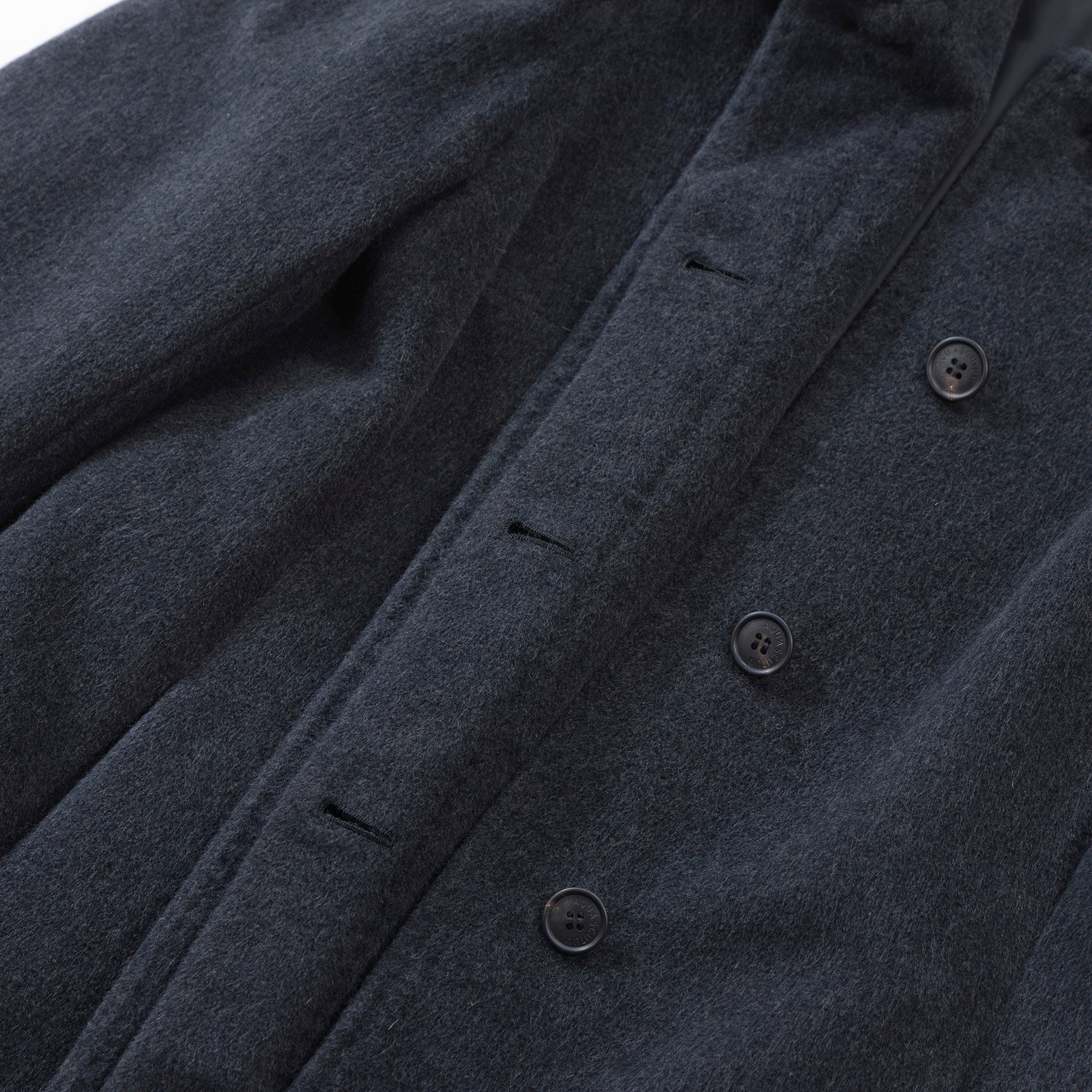 アクアスキュータム Aquascutum メルトンコート アンゴラ100% ダークグレー ロングコート 比翼仕立て プリンセスコート アウター