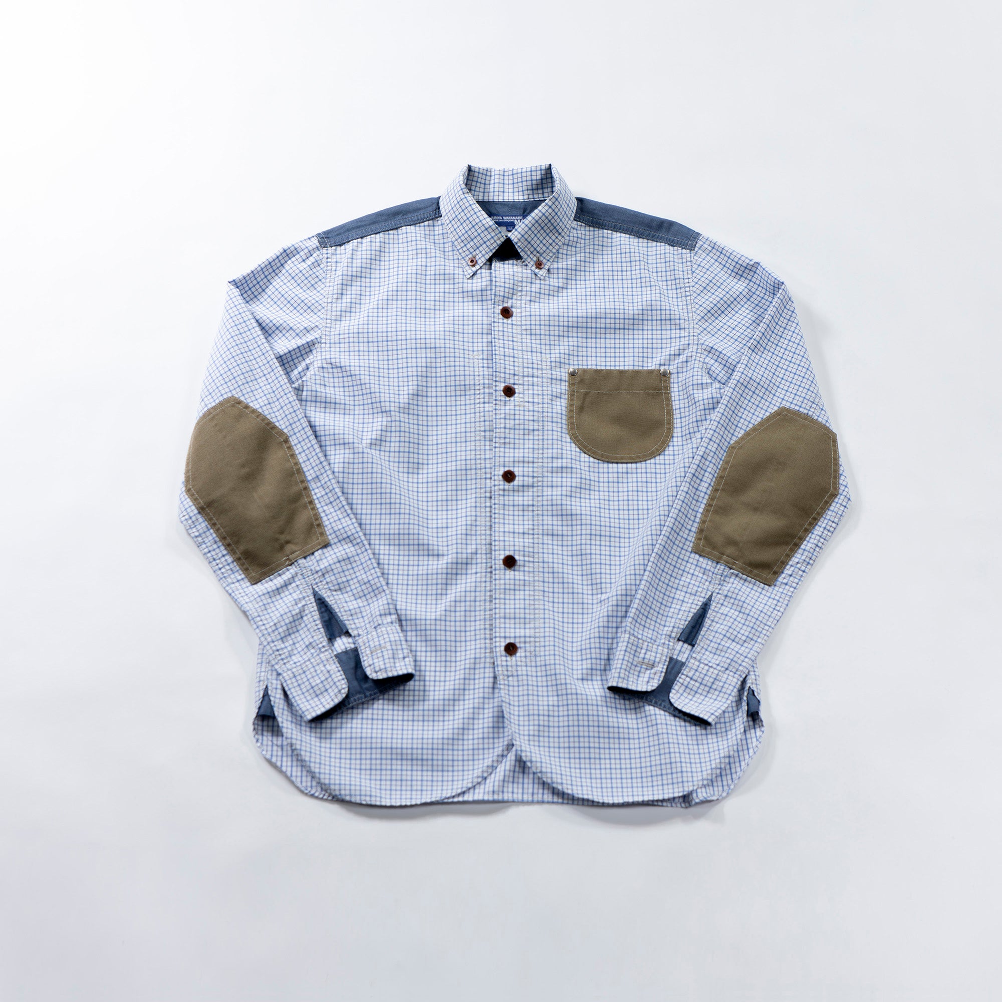 コムデギャルソン COMME des GARCONS JUNYA WATANABE MAN ジュンヤワタナベマン ボタンダウンシャツ BDシャツ チェック エルボーパッチ