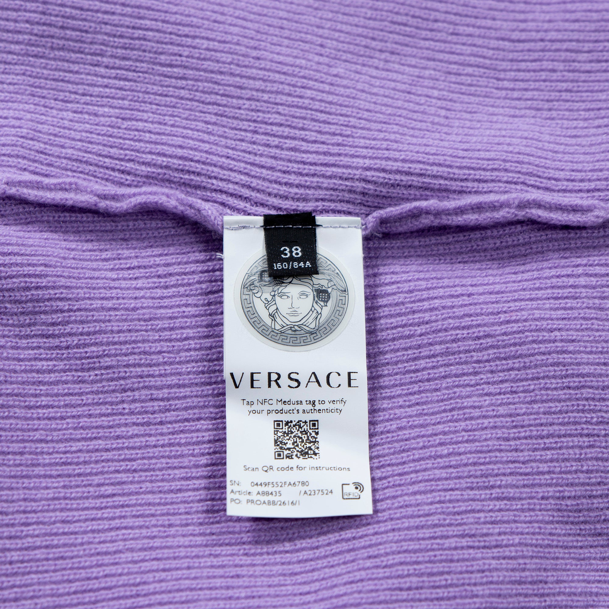 【古着】ヴェルサーチ VERSACE マルチカラー Vネックニット ◆新品未使用品◆ イタリア製 カシミヤ100% ドロップショルダー レディースファッション レディーストップス レディースニット ユニセックス メンズファッション【中古】【USED】