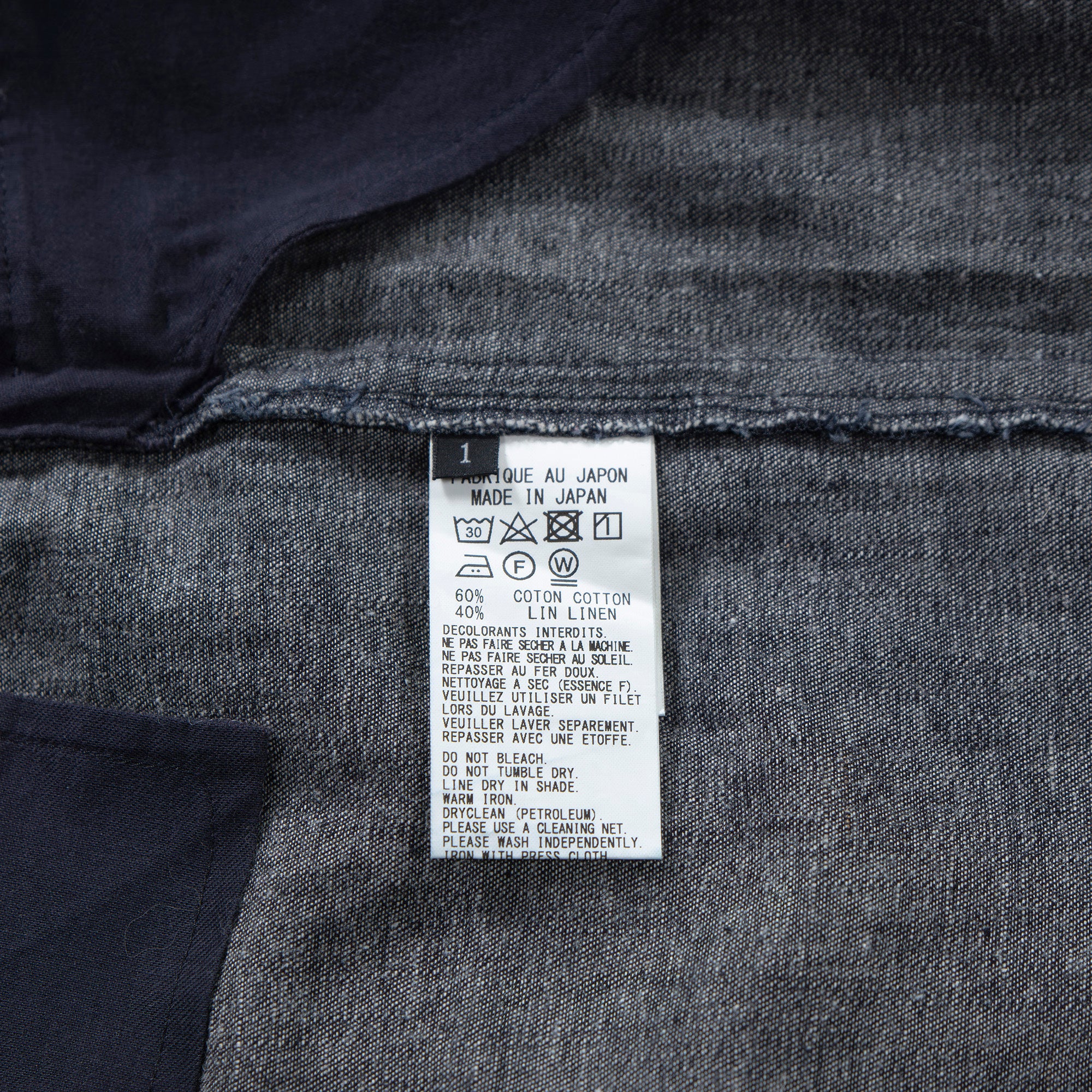 Yohji Yamamoto Y's Wide Denim Pants Cotton Linen yohjiyamamoto Two-pleat Wide Pants Bottoms Two-tone Bleached