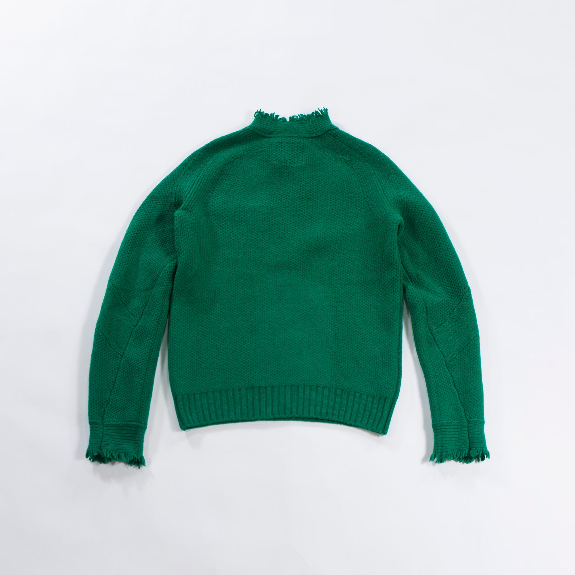 【古着】サカイ sacai フリンジ ニットセーター グリーン ウール100% トップス 阿部千登勢 トップス ハイネック モックネック ラグランスリーブ レディース【中古】【USED】