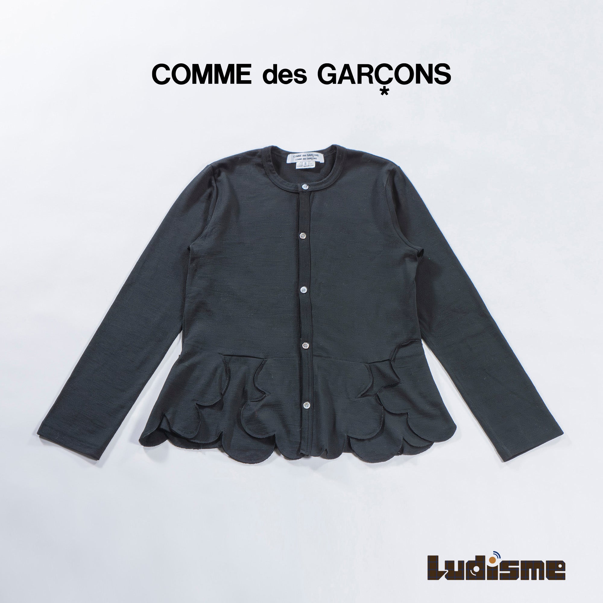 【古着】コムデギャルソン COMME des GARCONS コムコム AD2013 クルーネックカーディガン 川久保玲 ウール100% レディースファッション レディーストップス レディースカーディガン【中古】【USED】