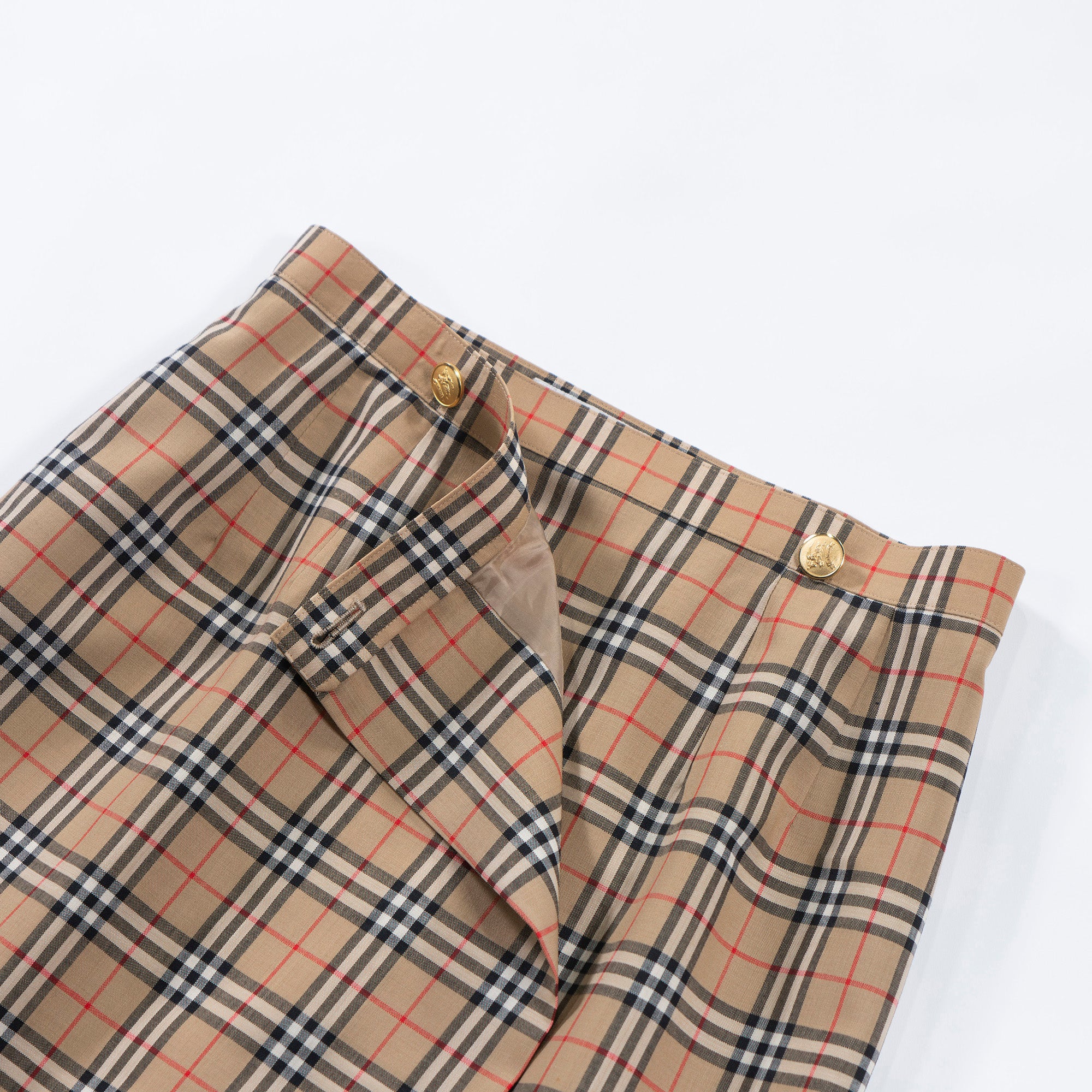 90s バーバリー BURBERRY ラップスカート バーバリーチェック ノバチェック ウール100% 巻きスカート ボトムス burberrys
