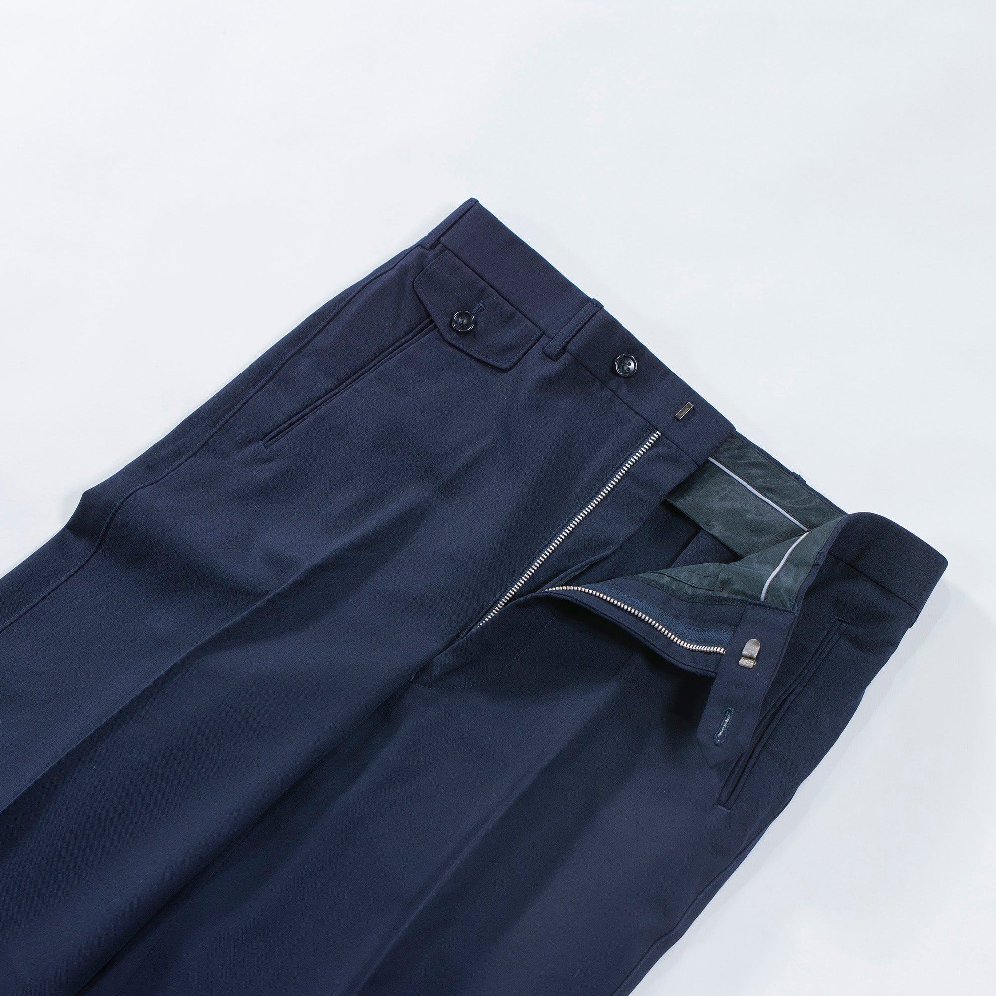 Pre-owned Yves Saint Laurent pour homme wool trousers, straight cut, navy, center crease, unisex, men's fashion.