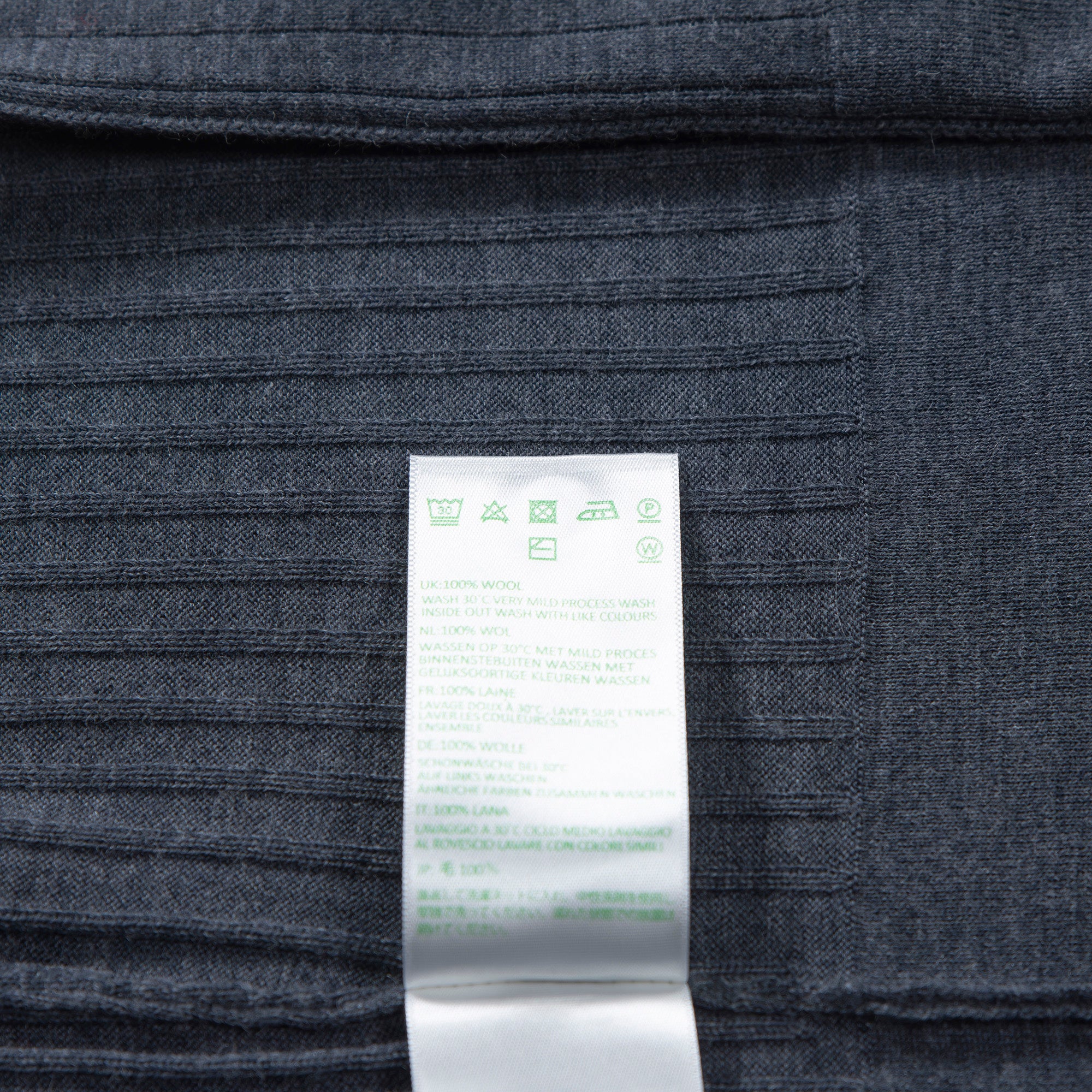 ジョンスメドレー JOHN SMEDLEY リブニット シャツカーディガン チャコールグレー メリノウール ハイゲージ トップス ポロシャツ
