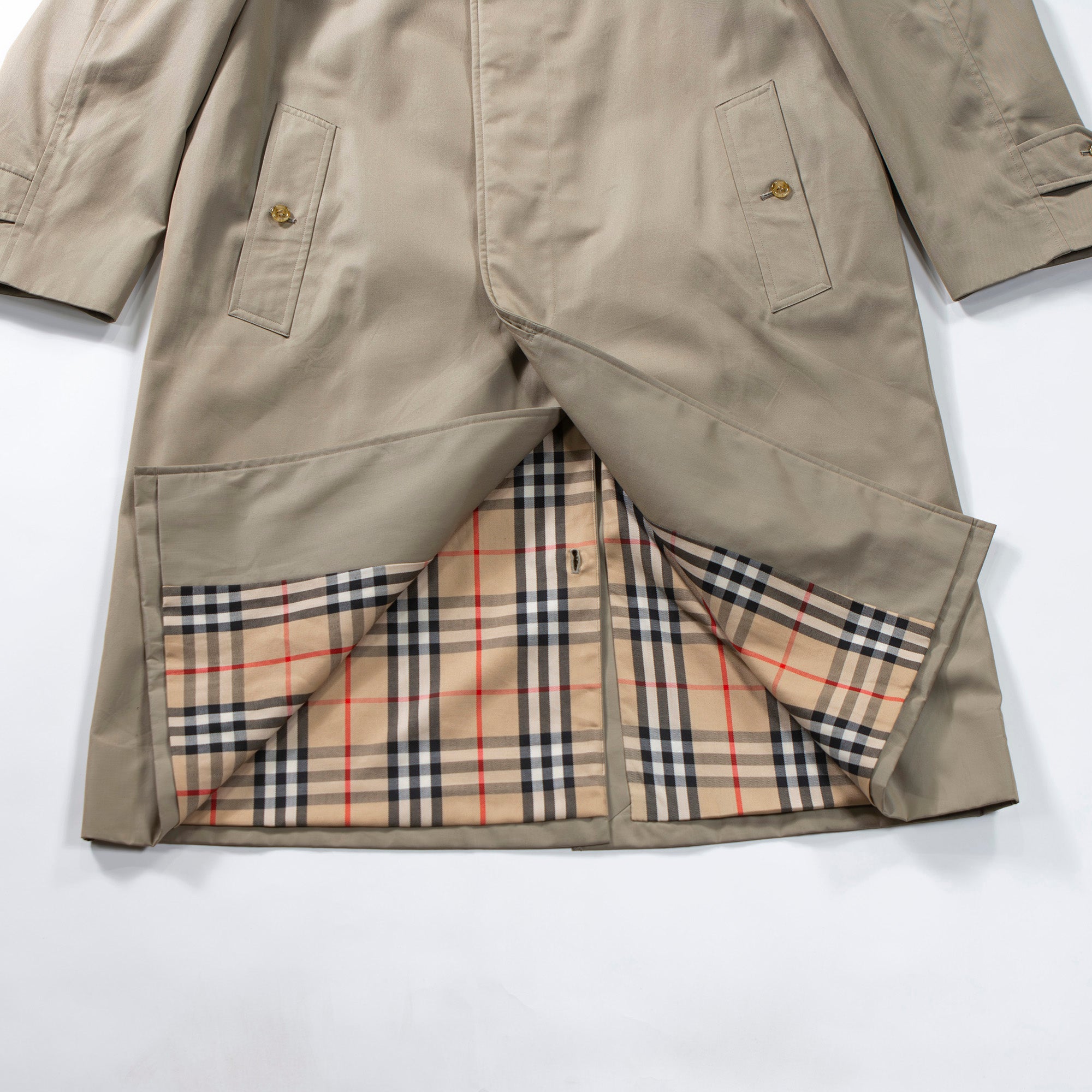 【古着】バーバリー Burberrys ステンカラーコート ベージュ コットンギャバジン バーバリーチェック ノバチェック 90s トレンチコート ロングコート メンズファッション メンズアウター メンズコート ユニセックス【中古】【USED】