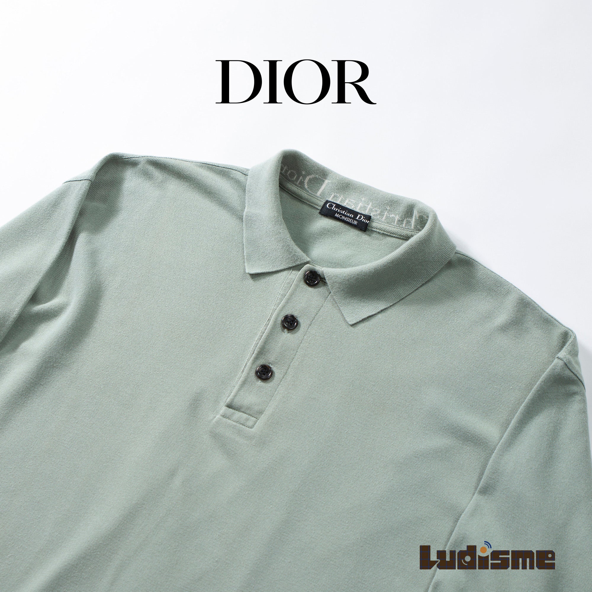【古着】デイオール クリスチャンディオール Christian Dior MONSIEUR ロングスリーブポロ ミントグリーン ポロシャツ ディオールオム メンズファッション メンズトップス メンズポロ 90s【中古】【USED】