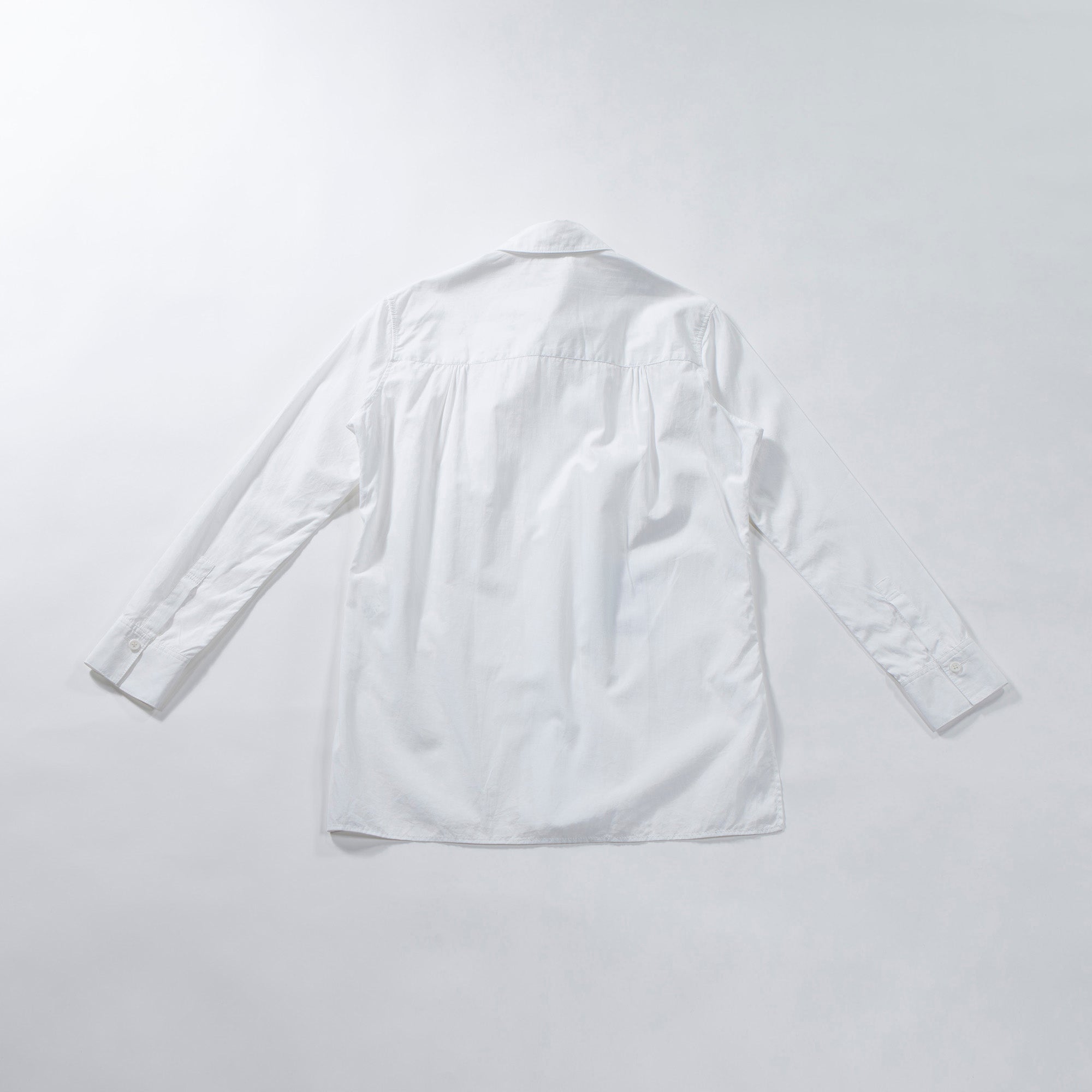 ヨウジヤマモト ワイズ Y's 1972 LOGO PATCH BROAD FRONT DOUBLE SHIRT コットンブロードシャツ ダブルブレスト 白シャツ