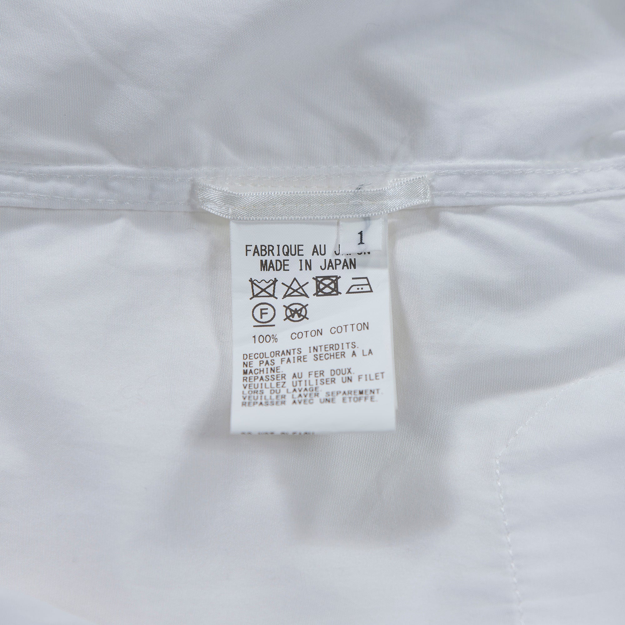 ヨウジヤマモト ワイズ Y's 1972 LOGO PATCH BROAD FRONT DOUBLE SHIRT コットンブロードシャツ ダブルブレスト 白シャツ