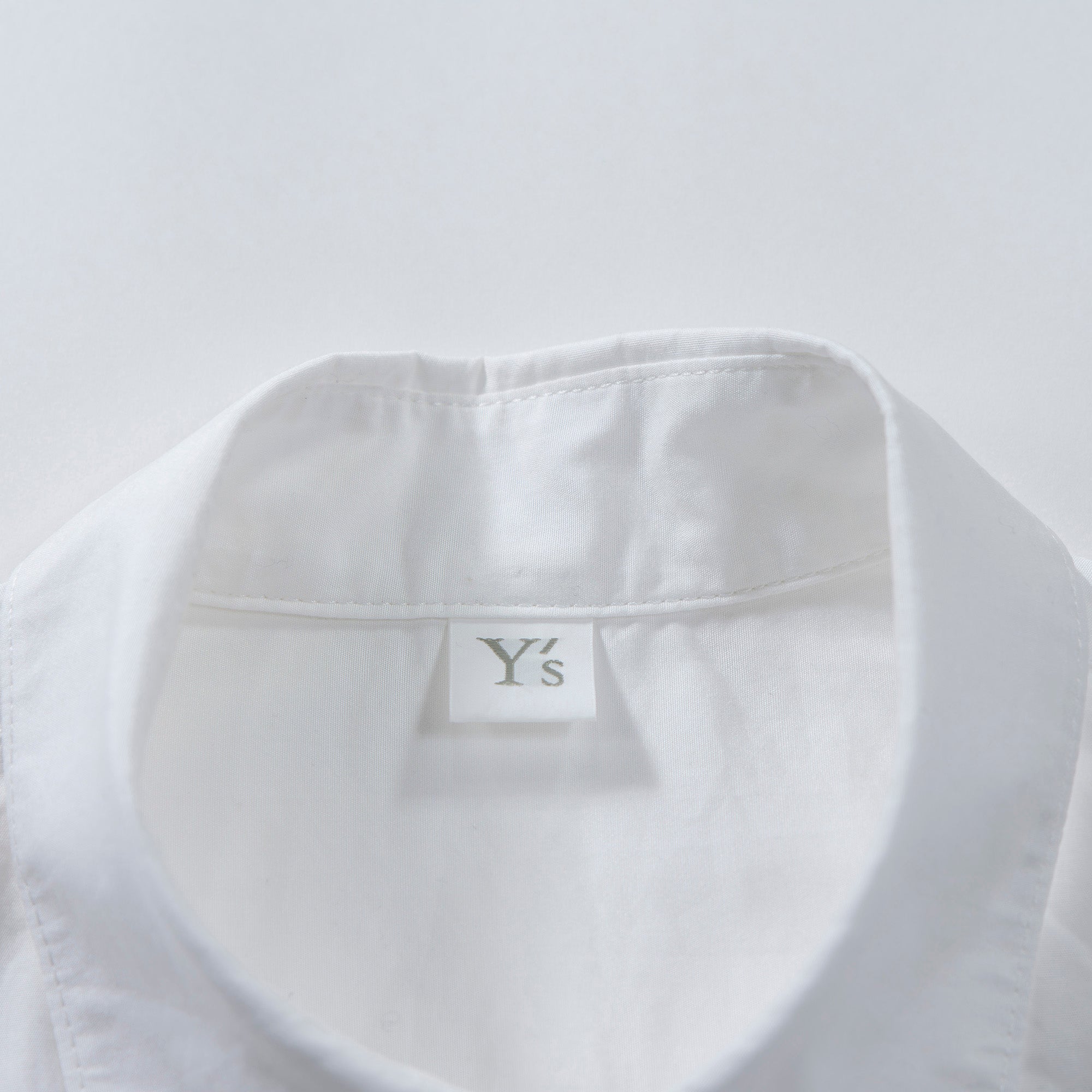 ヨウジヤマモト ワイズ Y's 1972 LOGO PATCH BROAD FRONT DOUBLE SHIRT コットンブロードシャツ ダブルブレスト 白シャツ