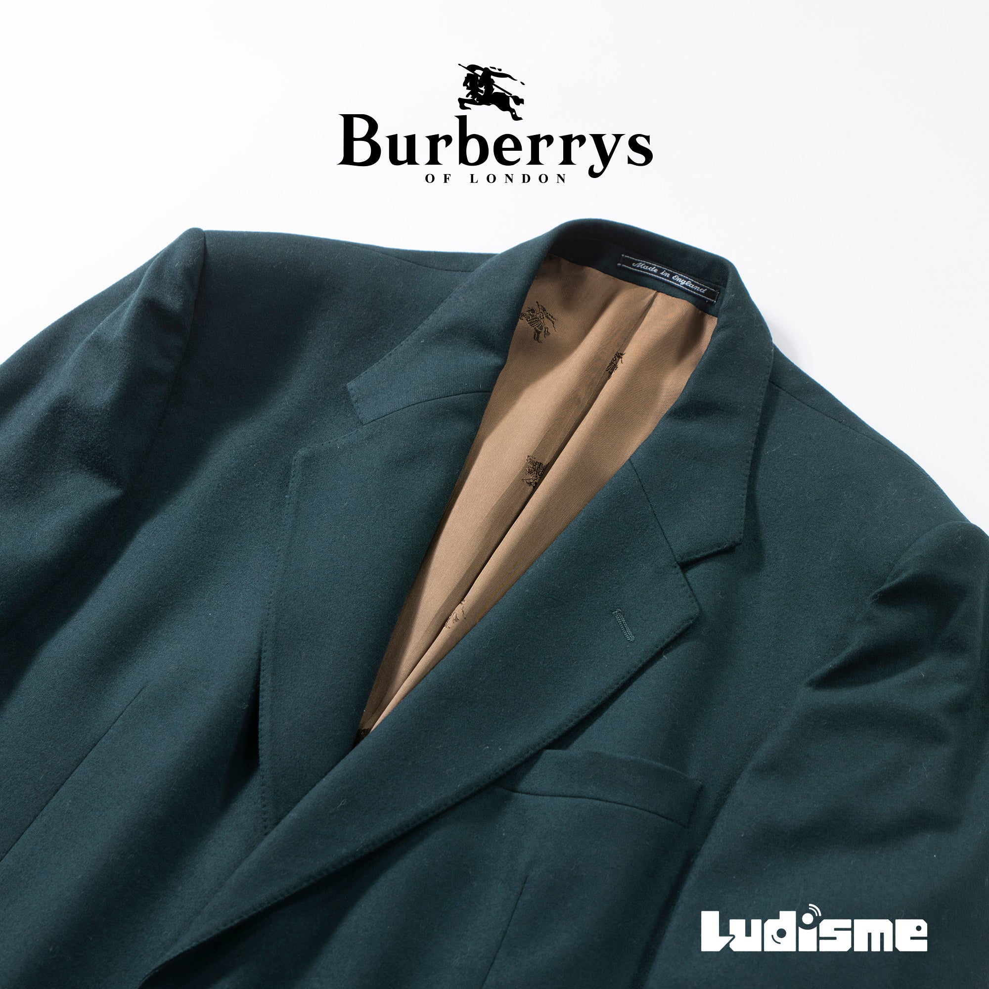 【古着】バーバリー Burberrys イングランド製 テーラードジャケット ウール100% 深緑 金ボタン ブレザー メンズファッション メンズジャケット メンズアウター【中古】【USED】