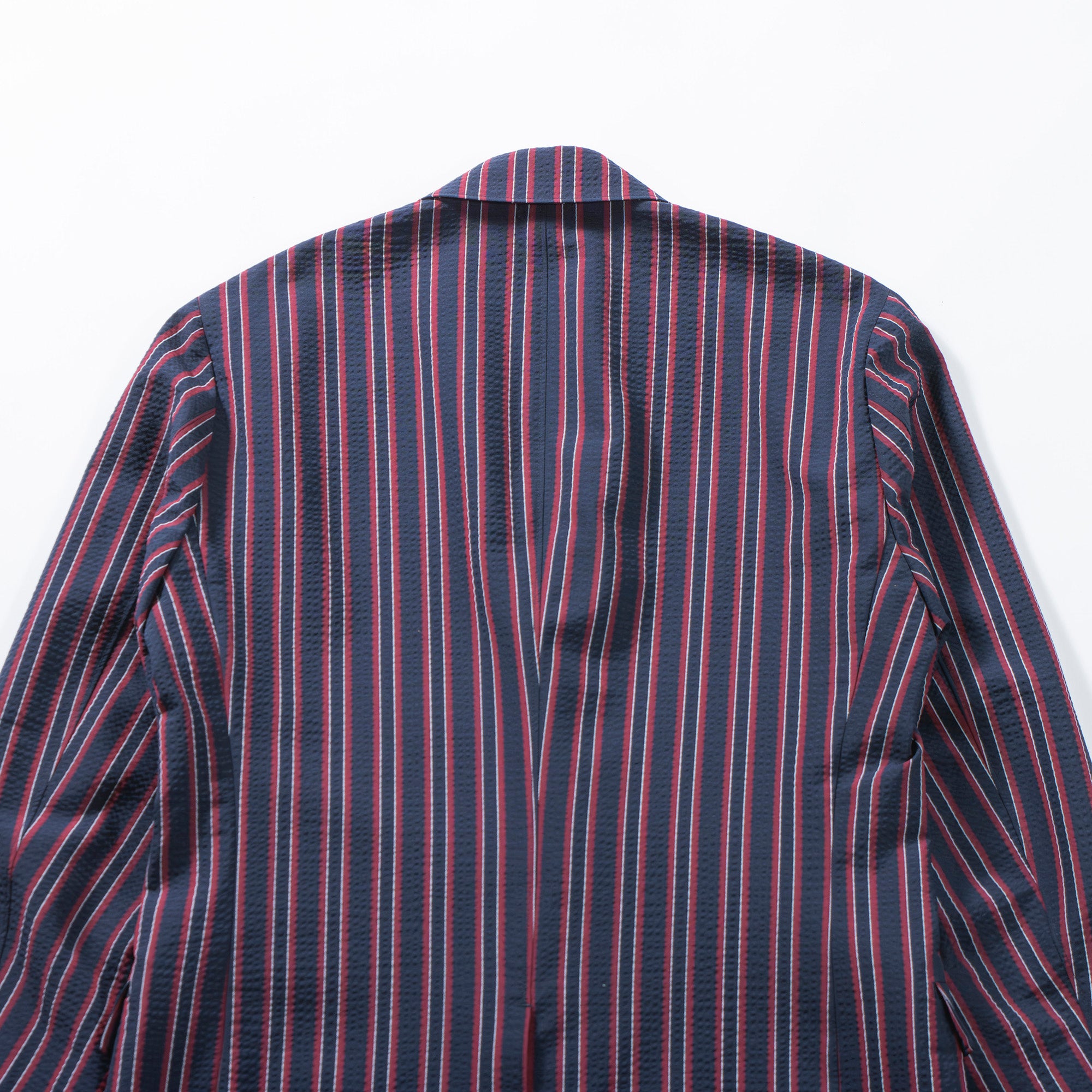 Theory Multi-stripe suit set, seersucker fabric, easy pants, tailored jacket, casual