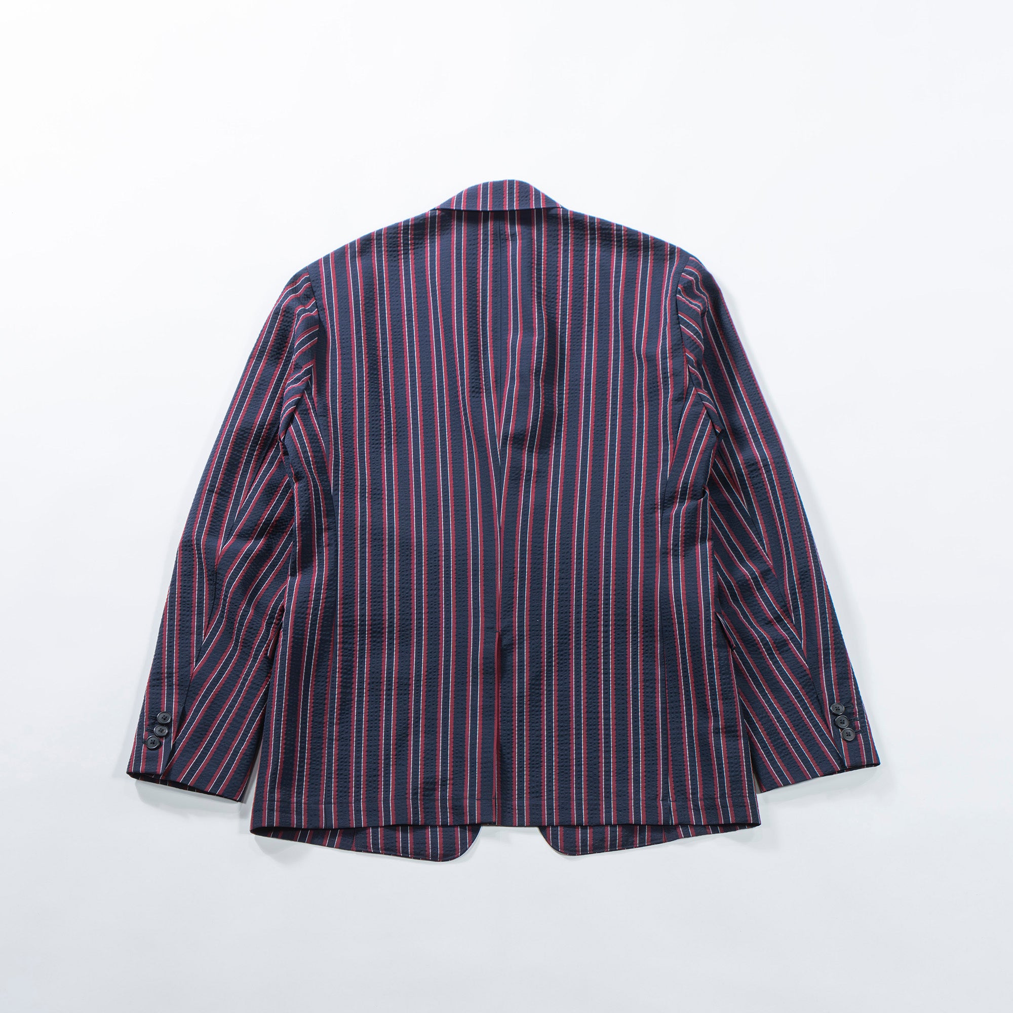 Theory Multi-stripe suit set, seersucker fabric, easy pants, tailored jacket, casual