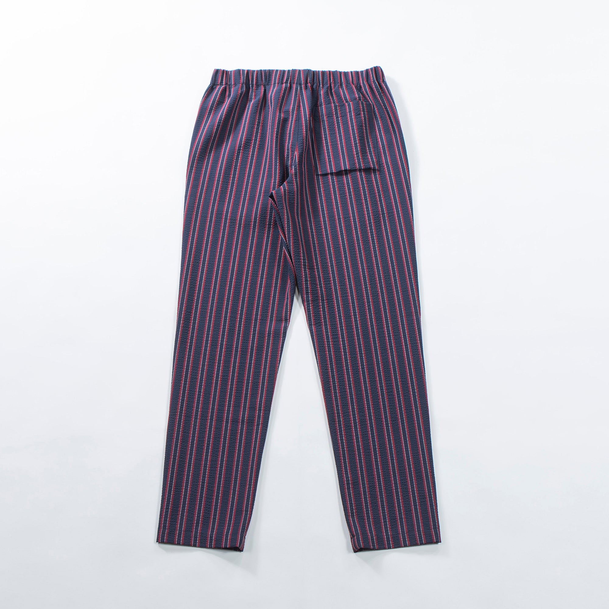 Theory Multi-stripe suit set, seersucker fabric, easy pants, tailored jacket, casual