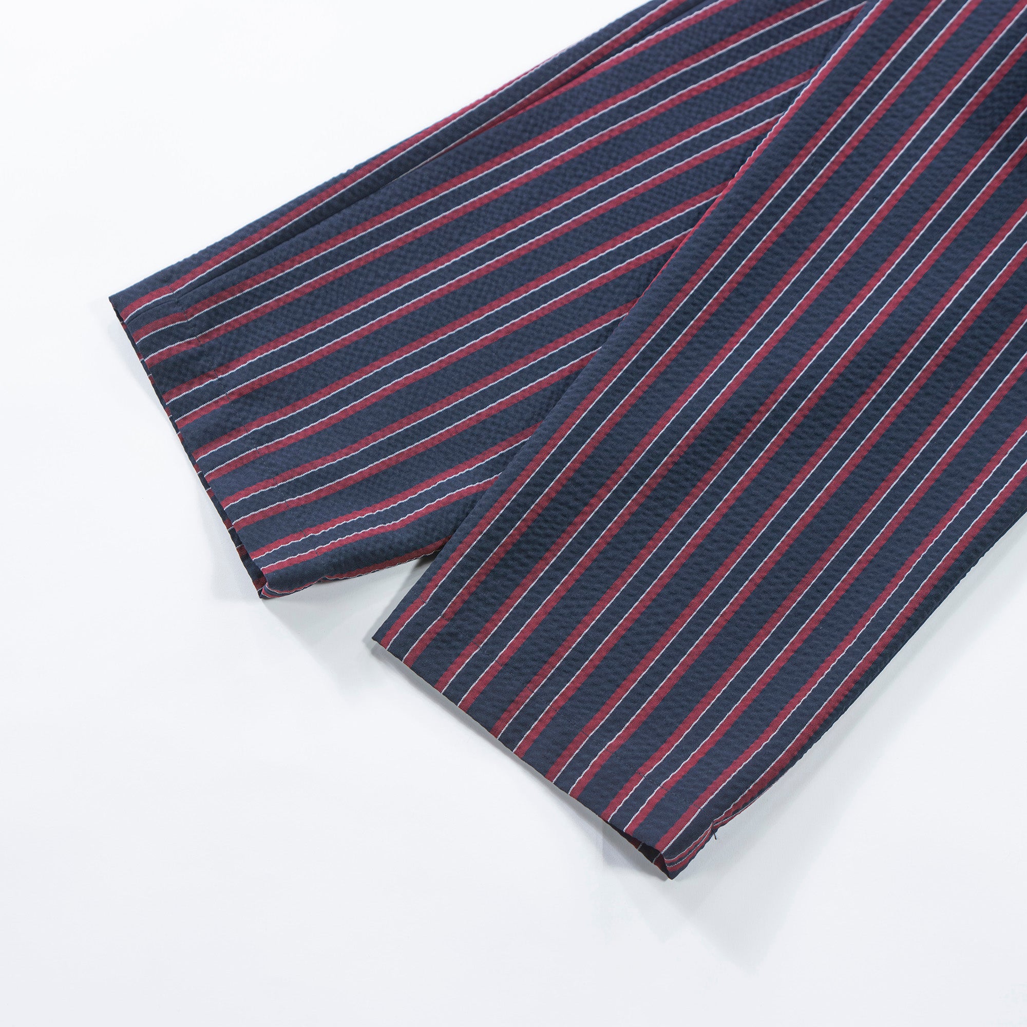 Theory Multi-stripe suit set, seersucker fabric, easy pants, tailored jacket, casual