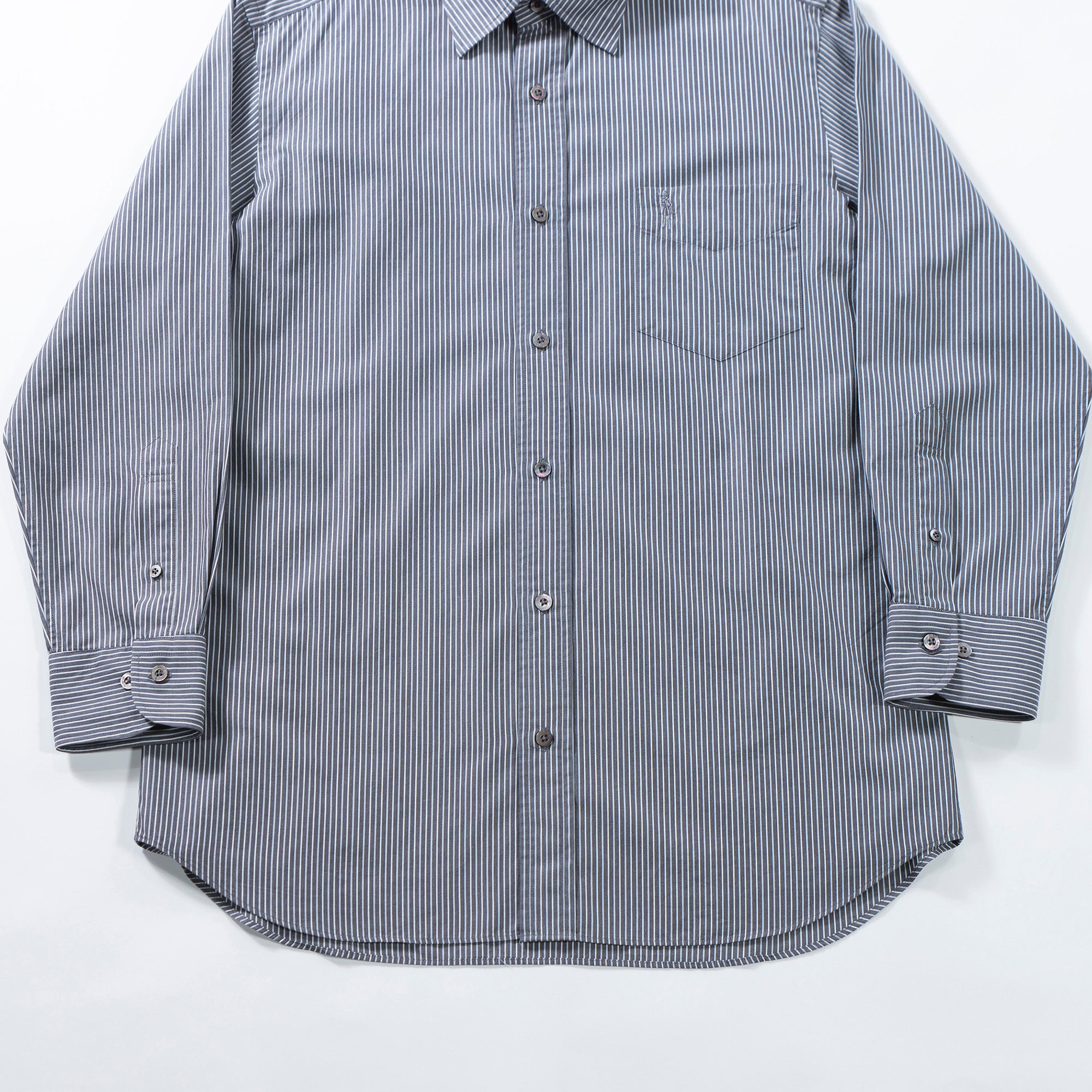 マッキントッシュ MACKINTOSH London ストライプシャツ グレー レギュラーカラーシャツ トップス ドレスシャツ カジュアルシャツ