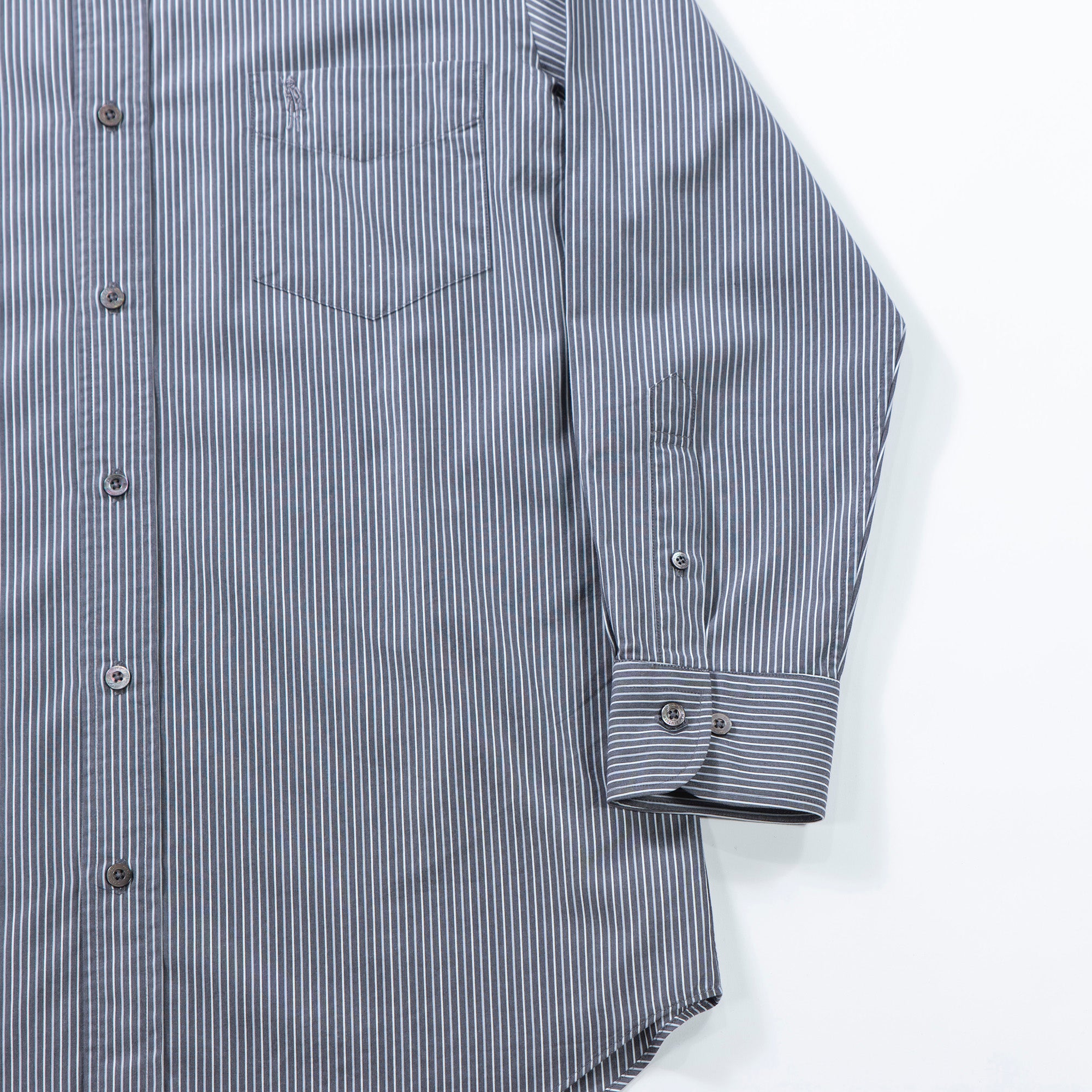 マッキントッシュ MACKINTOSH London ストライプシャツ グレー レギュラーカラーシャツ トップス ドレスシャツ カジュアルシャツ