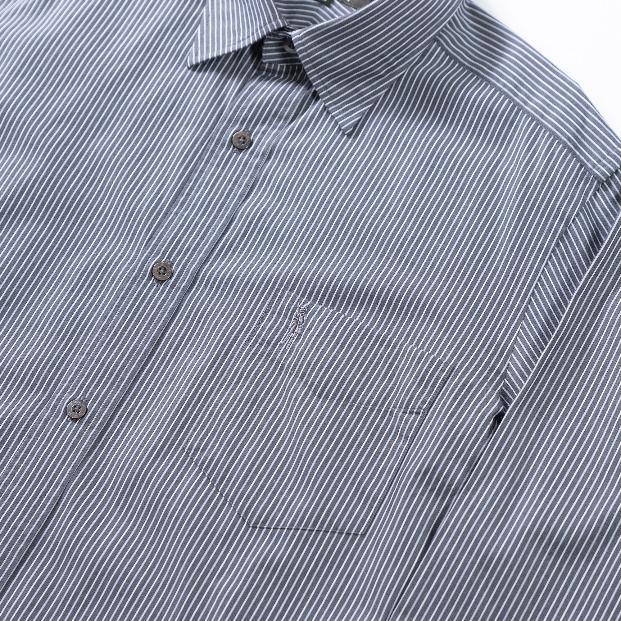 マッキントッシュ MACKINTOSH London ストライプシャツ グレー レギュラーカラーシャツ トップス ドレスシャツ カジュアルシャツ