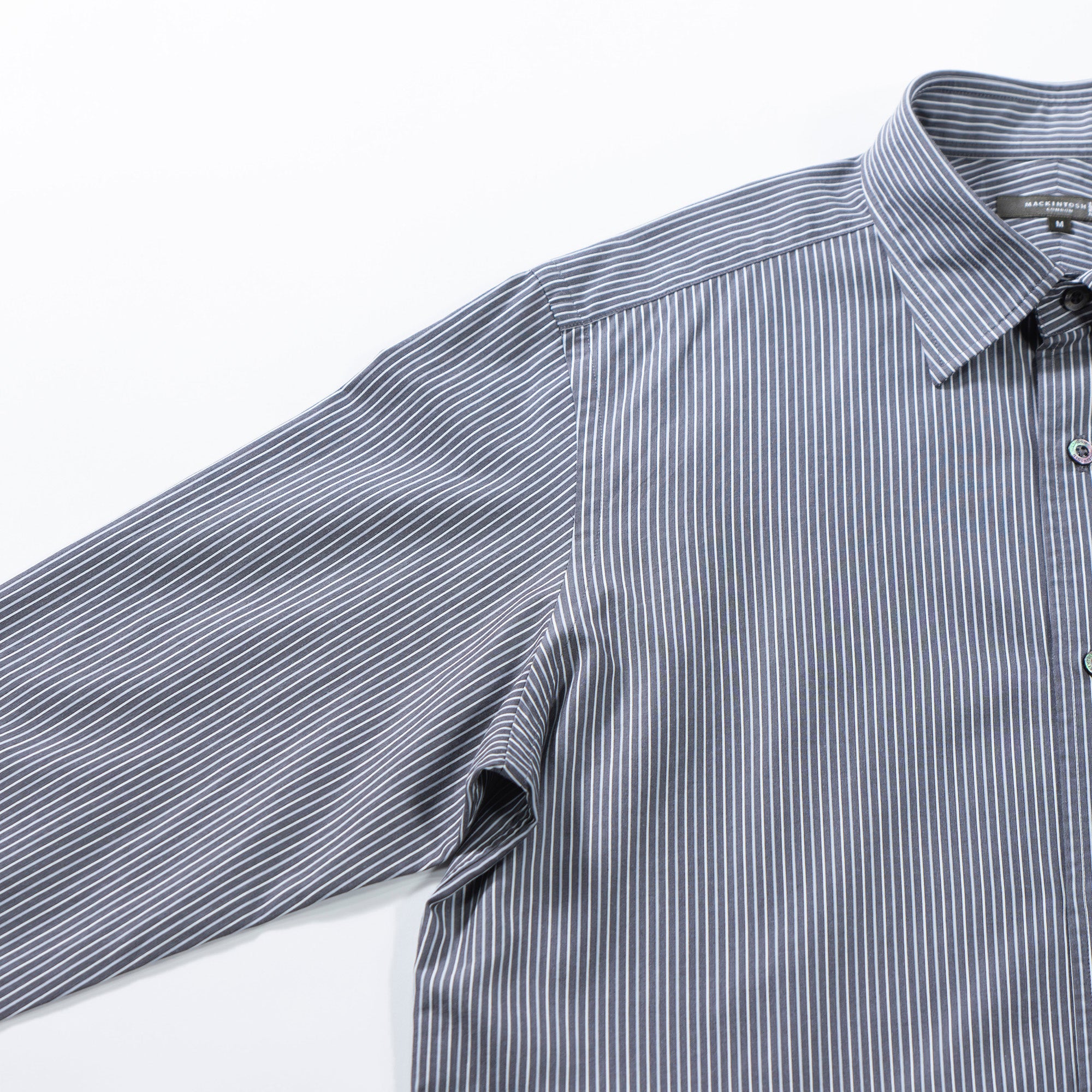 マッキントッシュ MACKINTOSH London ストライプシャツ グレー レギュラーカラーシャツ トップス ドレスシャツ カジュアルシャツ