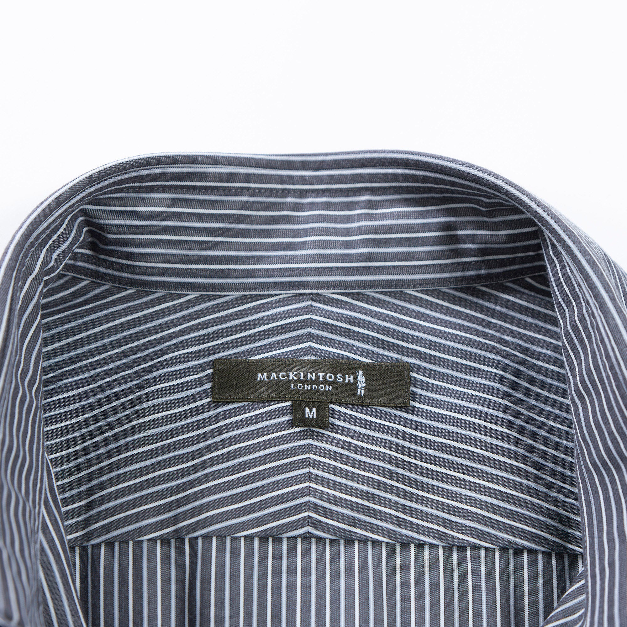 マッキントッシュ MACKINTOSH London ストライプシャツ グレー レギュラーカラーシャツ トップス ドレスシャツ カジュアルシャツ