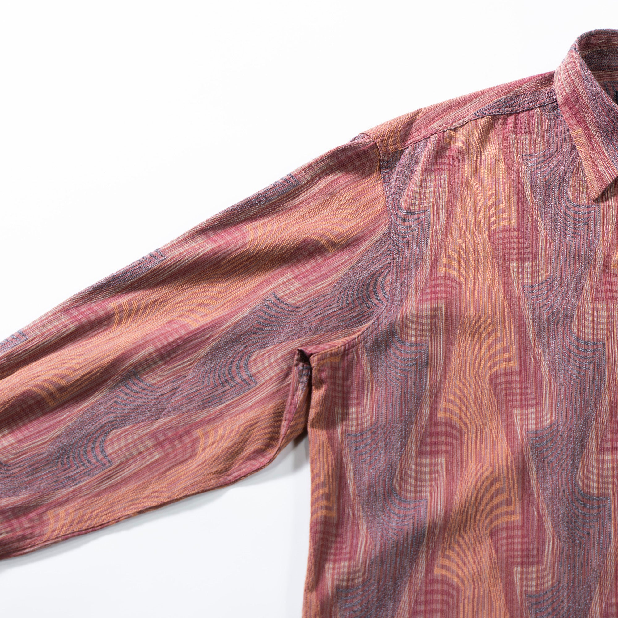 ミッソーニ MISSONI SPORT マルチパターンシャツ イタリア製 総柄シャツ 90s スナップダウンカラー ボタンダウン トップス ロングスリーブ