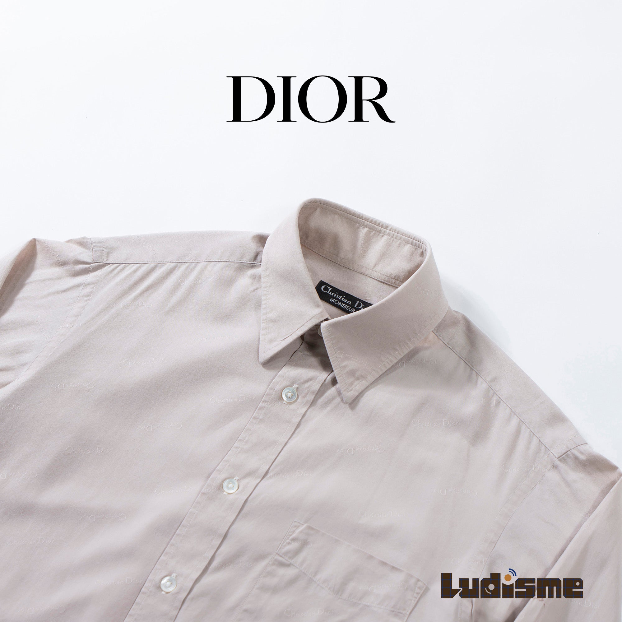 Christian Dior MONSIEUR Cotton Broad Shirt Beige Dior Homme 90s DIOR HOMME Tops