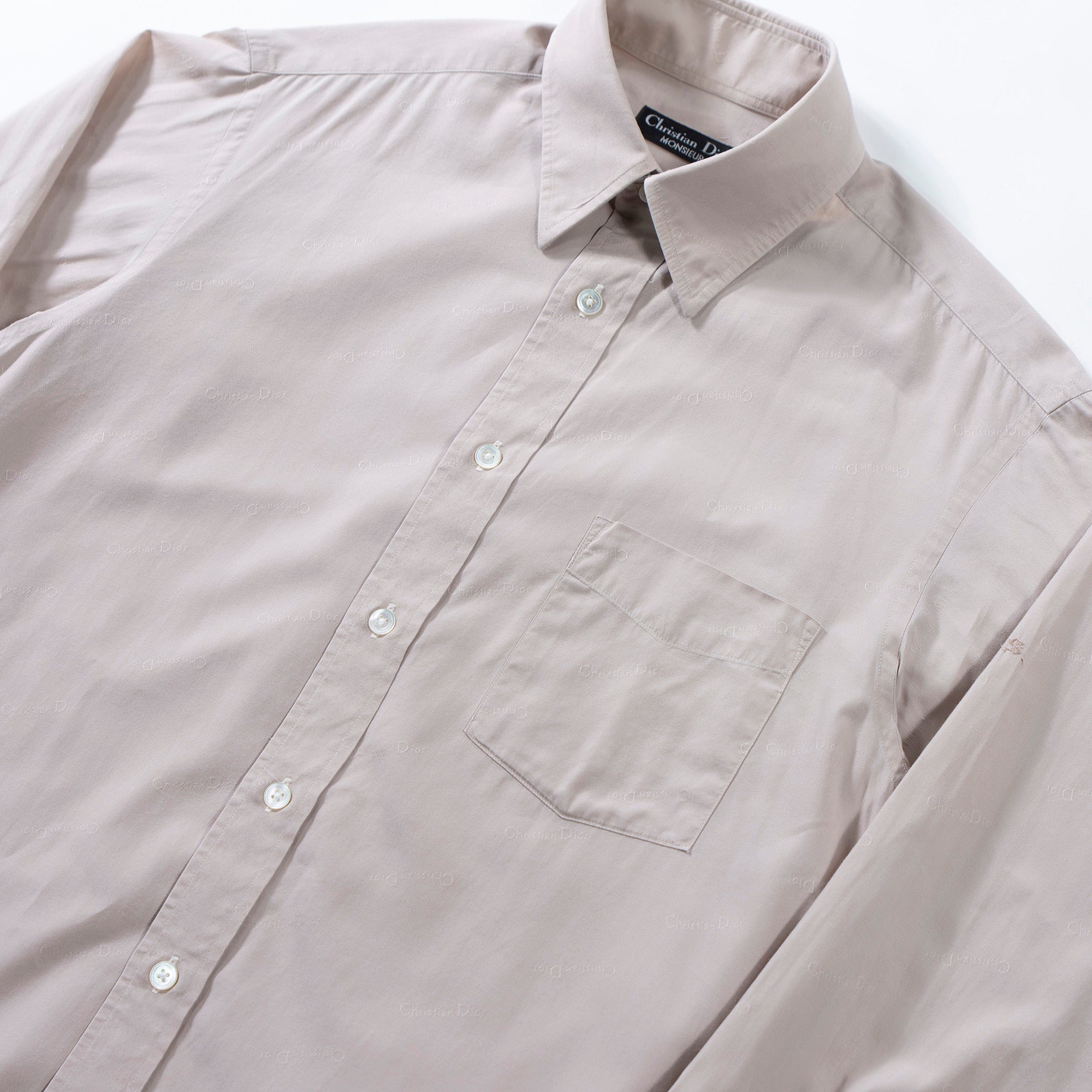 クリスチャンディオール Christian Dior MONSIEUR コットンブロードシャツ ベージュ ディオールオム 90s DIOR HOMME トップス