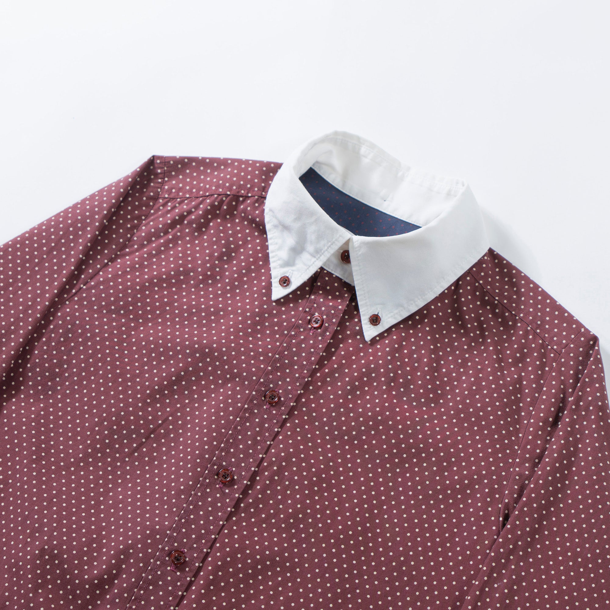 ポールスミス CARNABY Paul Smith カーナビー シャツワンピース 水玉 ドット バーガンディー ロングシャツ クレリックシャツ トップス