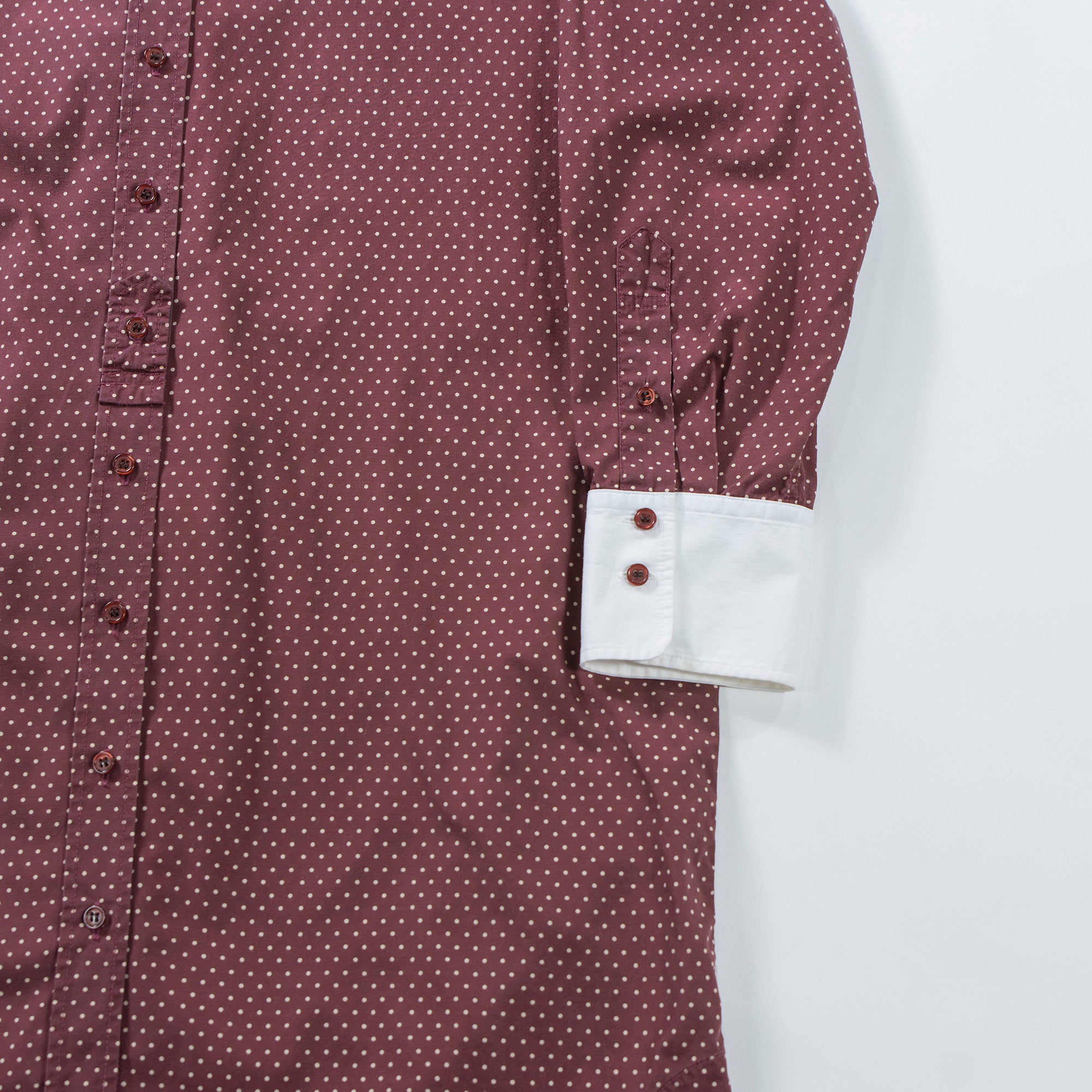ポールスミス CARNABY Paul Smith カーナビー シャツワンピース 水玉 ドット バーガンディー ロングシャツ クレリックシャツ トップス