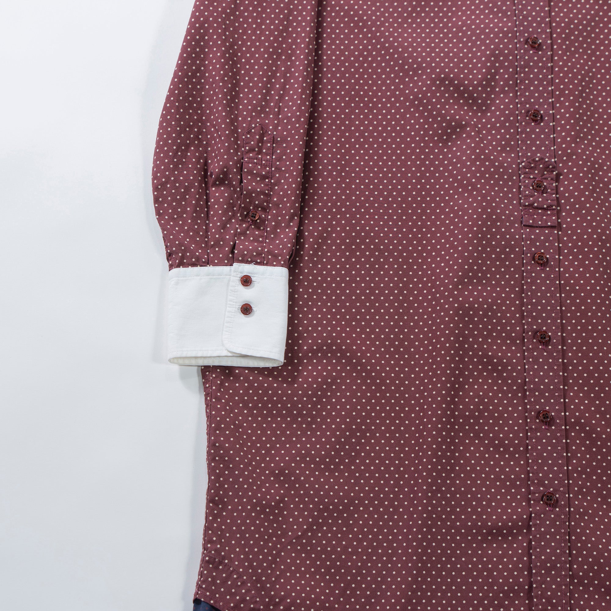 ポールスミス CARNABY Paul Smith カーナビー シャツワンピース 水玉 ドット バーガンディー ロングシャツ クレリックシャツ トップス