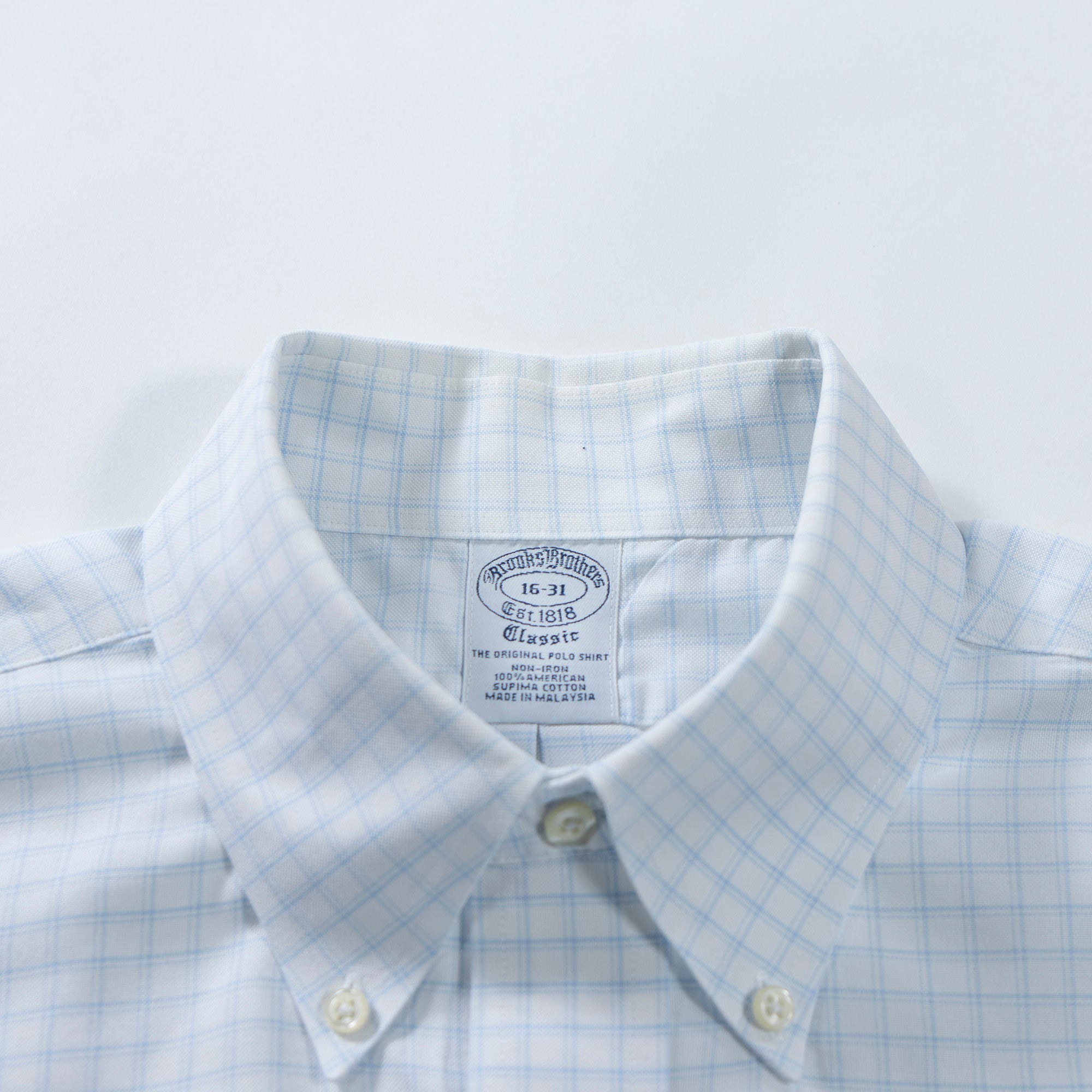 ブルックスブラザーズ Brooks Brothers オックスフォードBDシャツ グラフチェック ホワイト×ライトブルー ボタンダウン トップス アメトラ