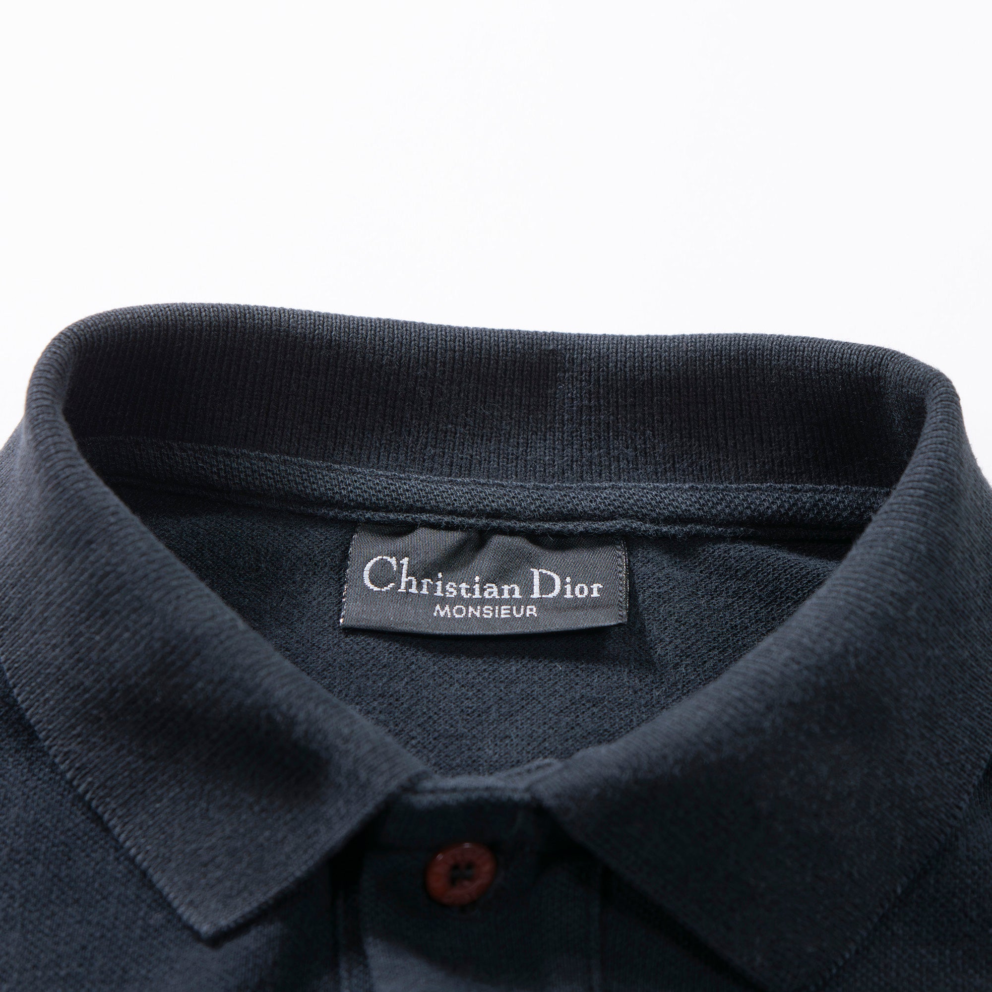 ディオール Christian Dior MONSIEUR 鹿の子ポロシャツ ブラック 90s 半袖 コットン 刺繍ロゴ メンズファッション メンズトップス