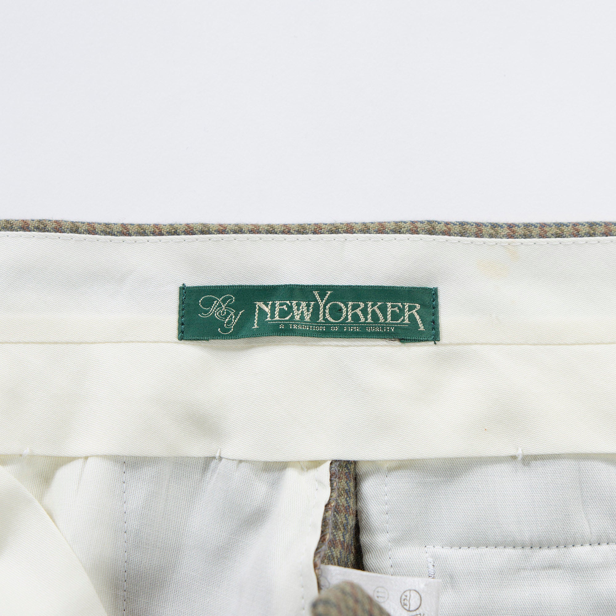 NEWYORKER 2-pleat wool slacks, gun club check, center press, trousers, American traditional, unisex
