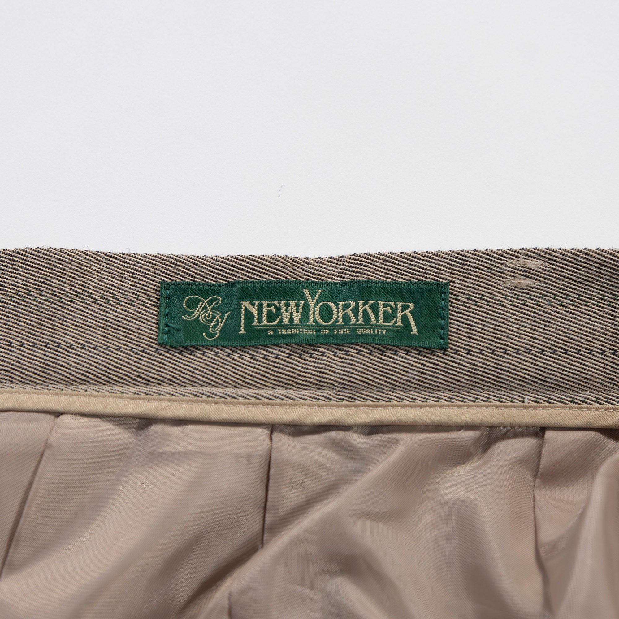 NEWYORKER 2-pleat slacks, pinstripe, wool blend, center press, trousers, American traditional, unisex