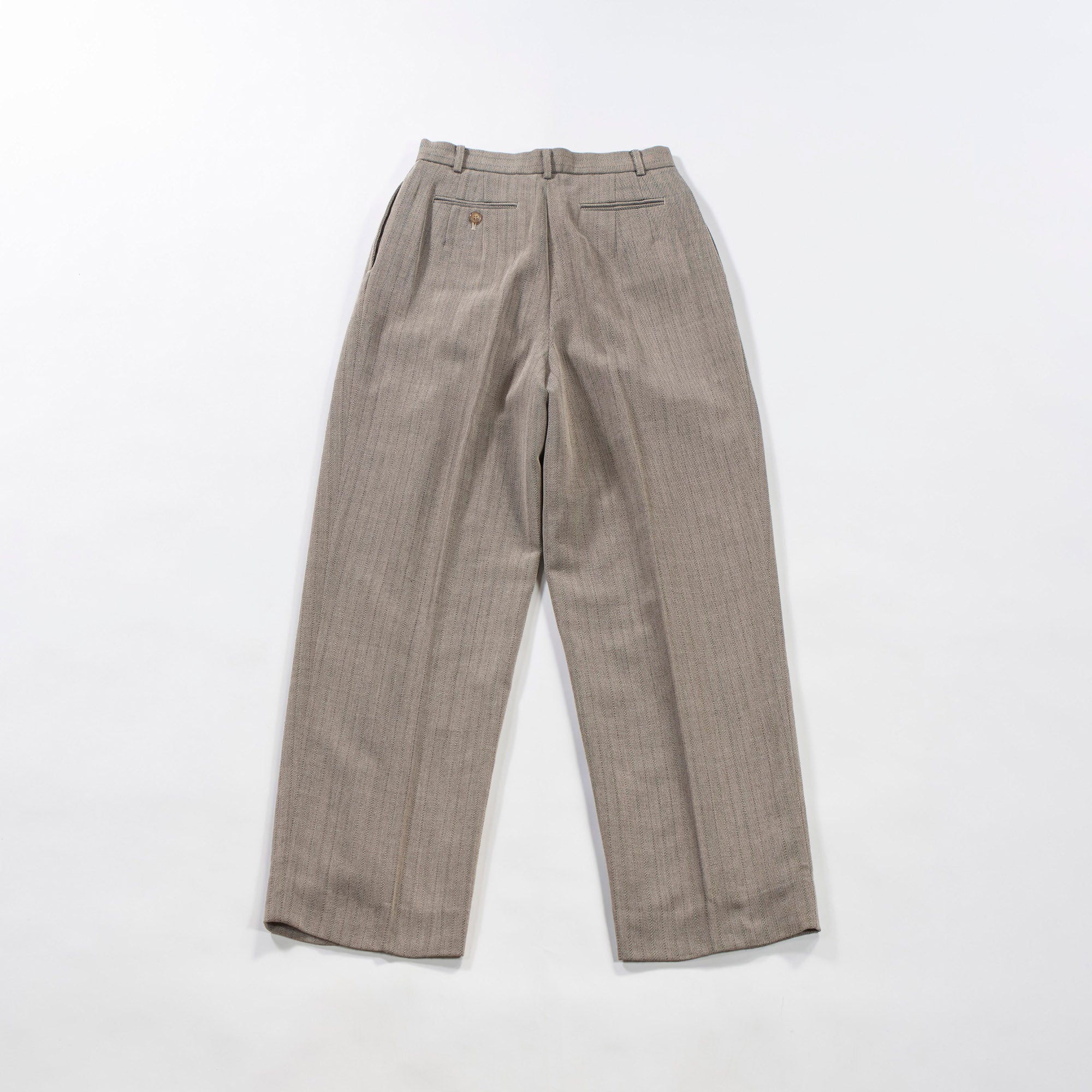 NEWYORKER 2-pleat slacks, pinstripe, wool blend, center press, trousers, American traditional, unisex