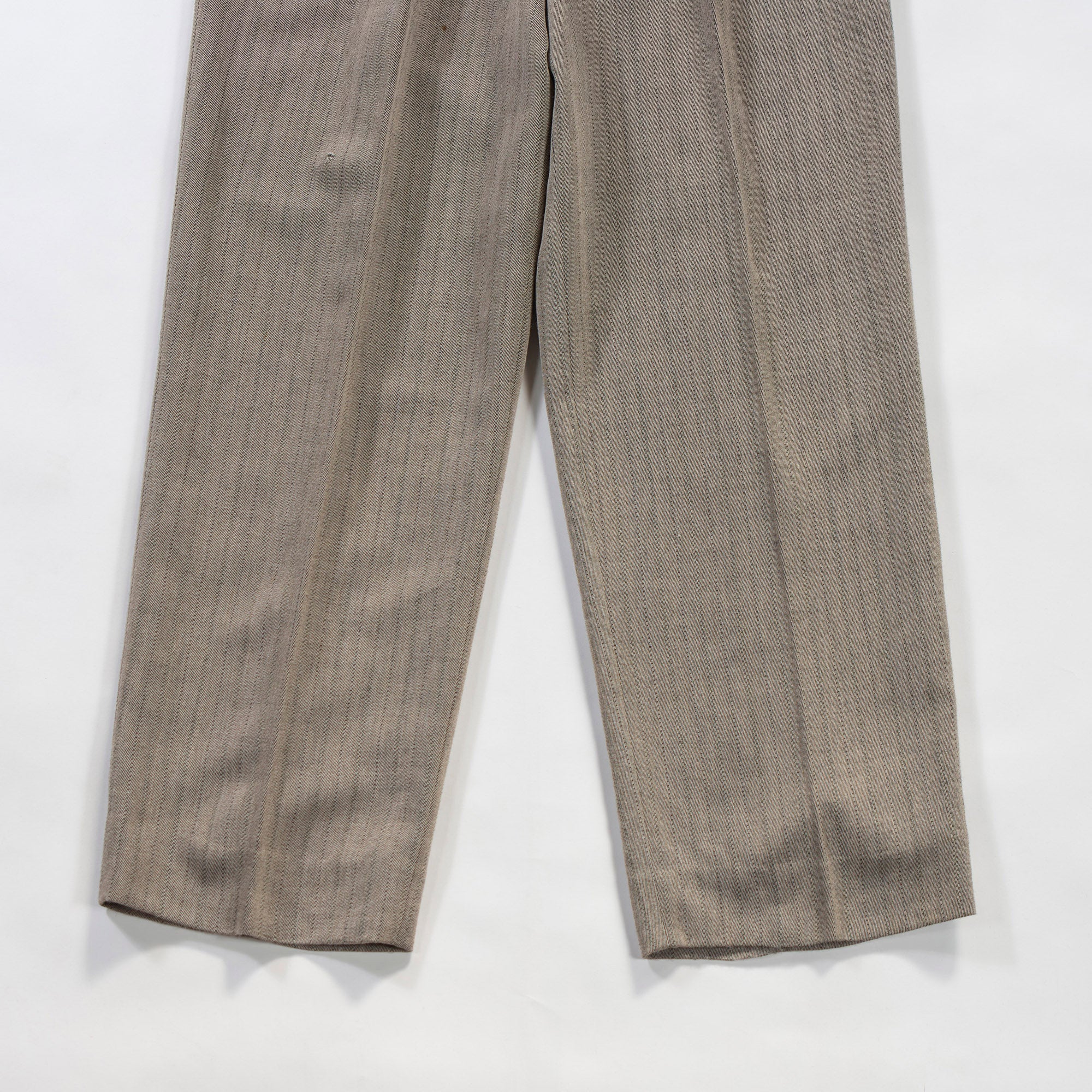 NEWYORKER 2-pleat slacks, pinstripe, wool blend, center press, trousers, American traditional, unisex