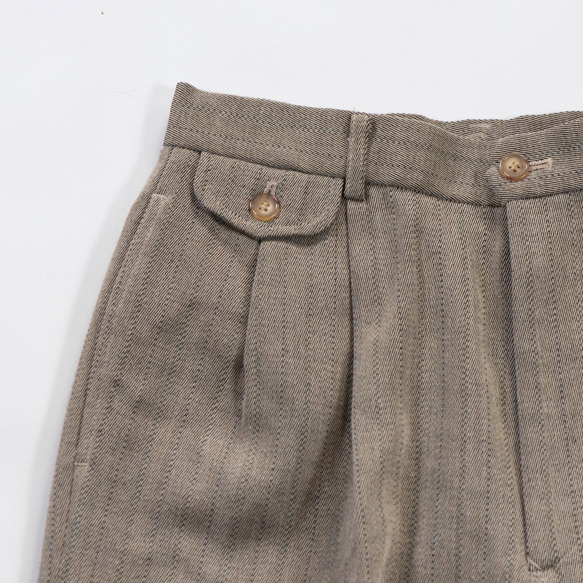 NEWYORKER 2-pleat slacks, pinstripe, wool blend, center press, trousers, American traditional, unisex