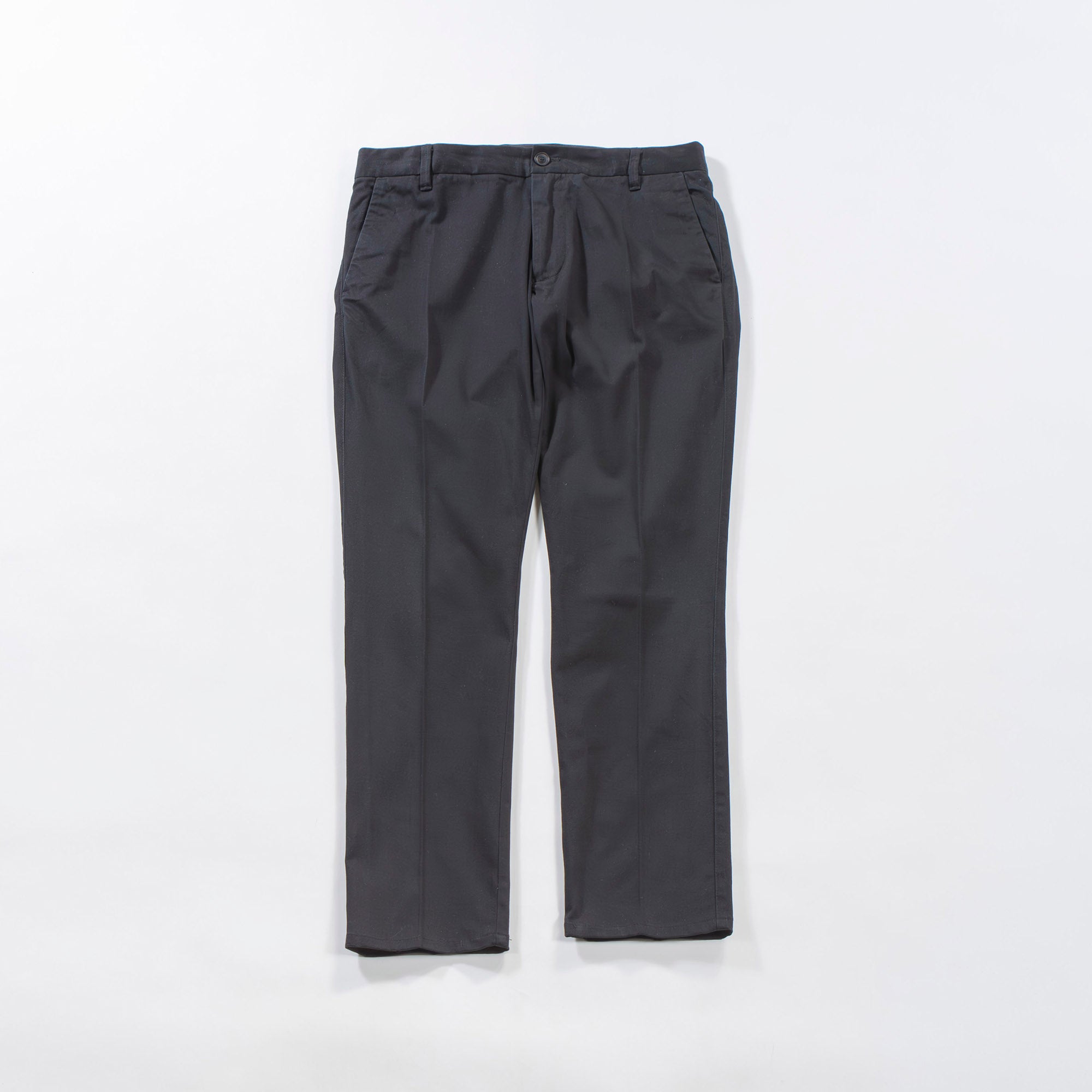 Armani EMPORIO ARMANI Chino Pants Center Press No Tuck Black Trousers Bottoms Men's Fashion Bottoms Pants
