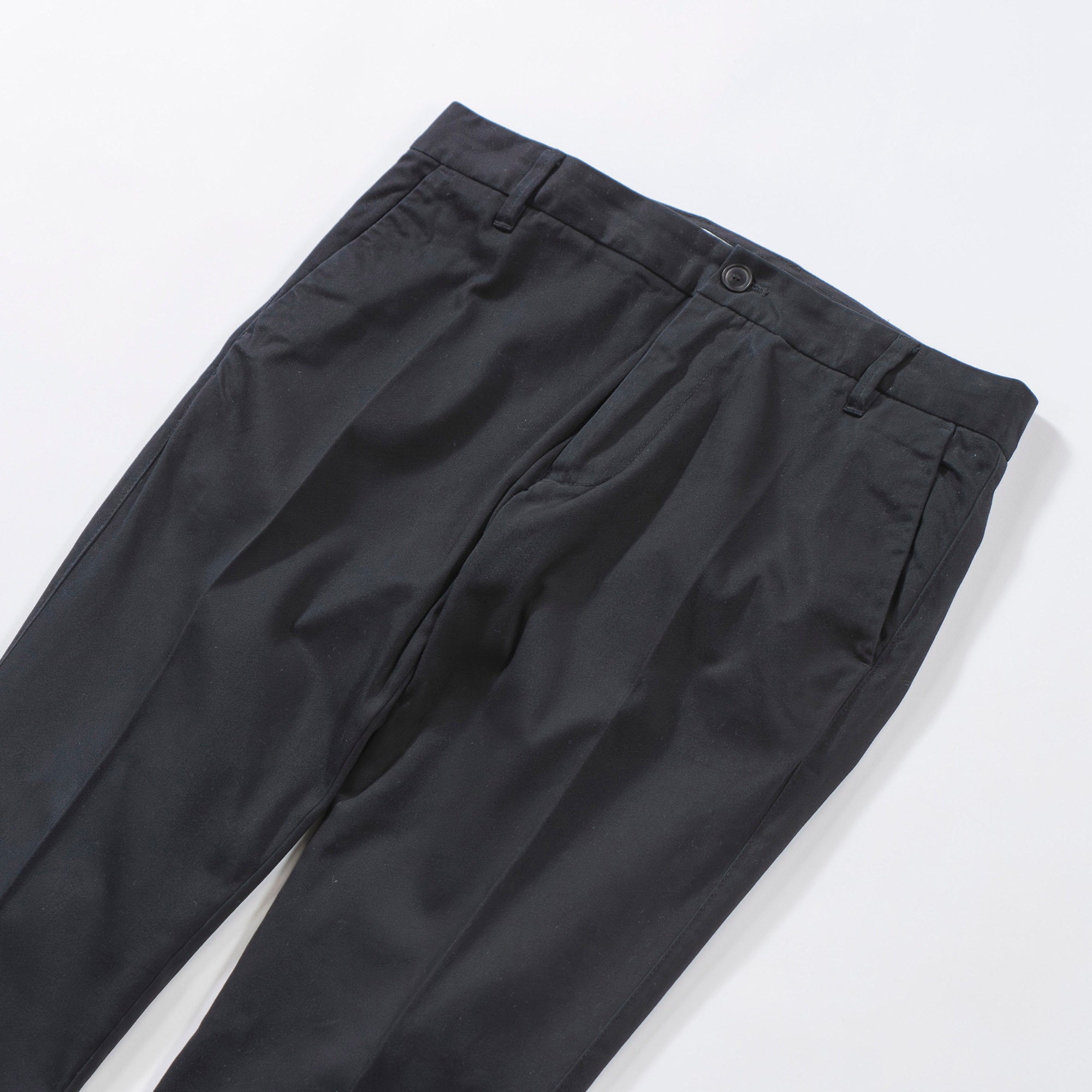 Armani EMPORIO ARMANI Chino Pants Center Press No Tuck Black Trousers Bottoms Men's Fashion Bottoms Pants