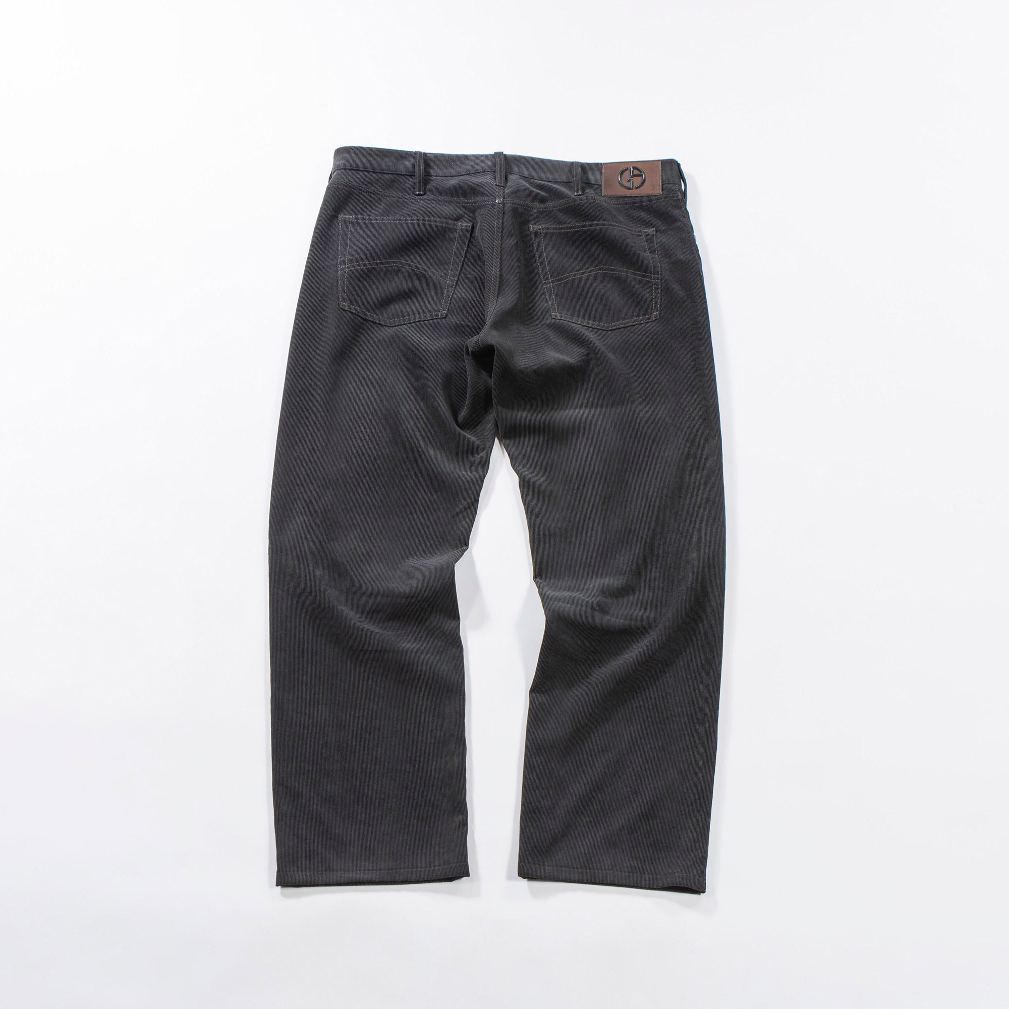 Armani GIORGIO ARMANI Corduroy wide pants size 38 Black Button fly Leather patch Italian summer corduroy Men's pants