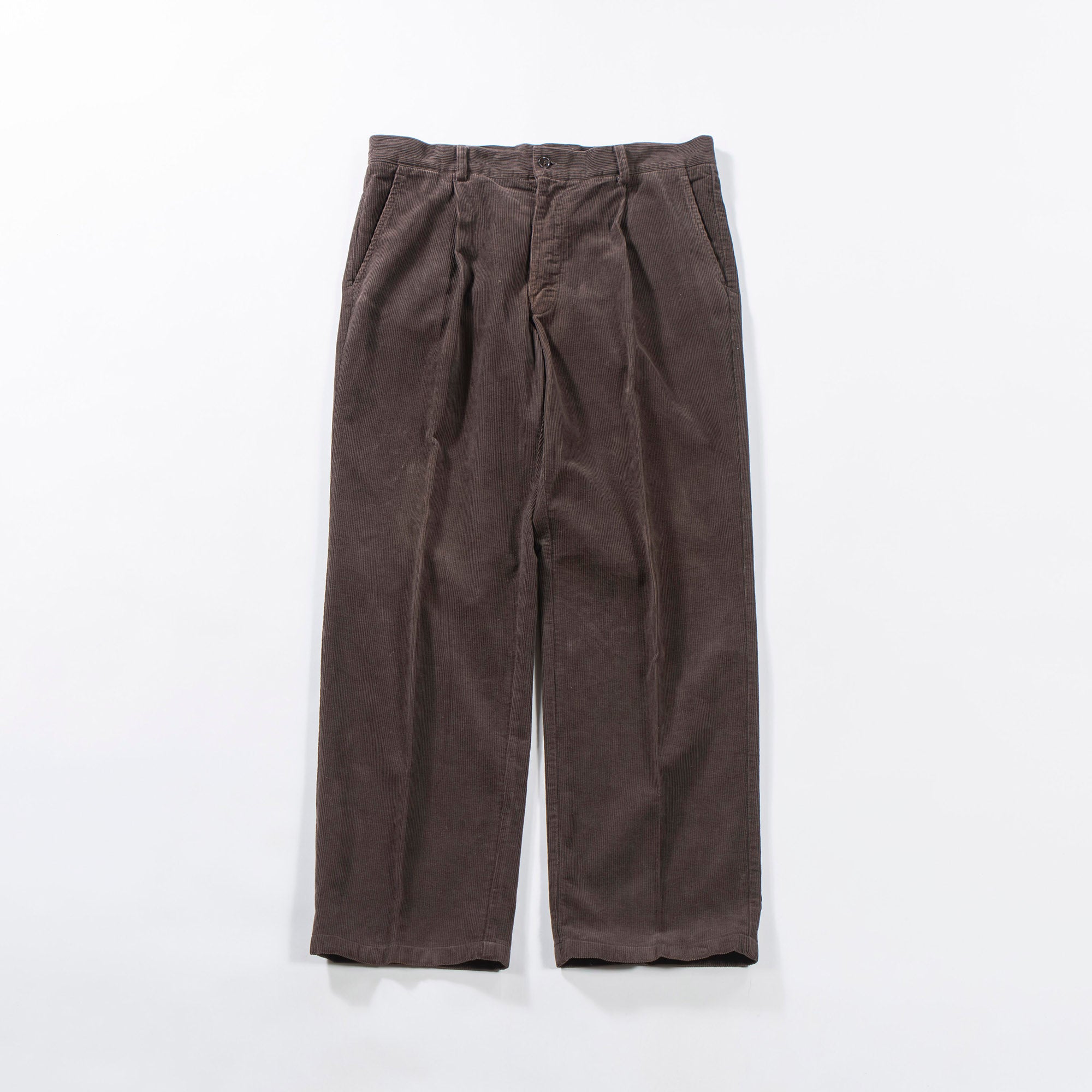 Valentino VALENTINO ROMA Corduroy Pants with Tucks, Brown, Center Press, Slacks, Made in Italy, Men's Pants, Bottoms