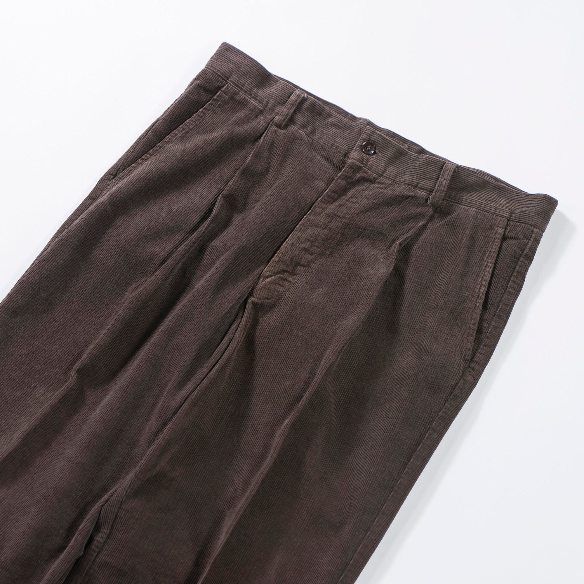 Valentino VALENTINO ROMA Corduroy Pants with Tucks, Brown, Center Press, Slacks, Made in Italy, Men's Pants, Bottoms