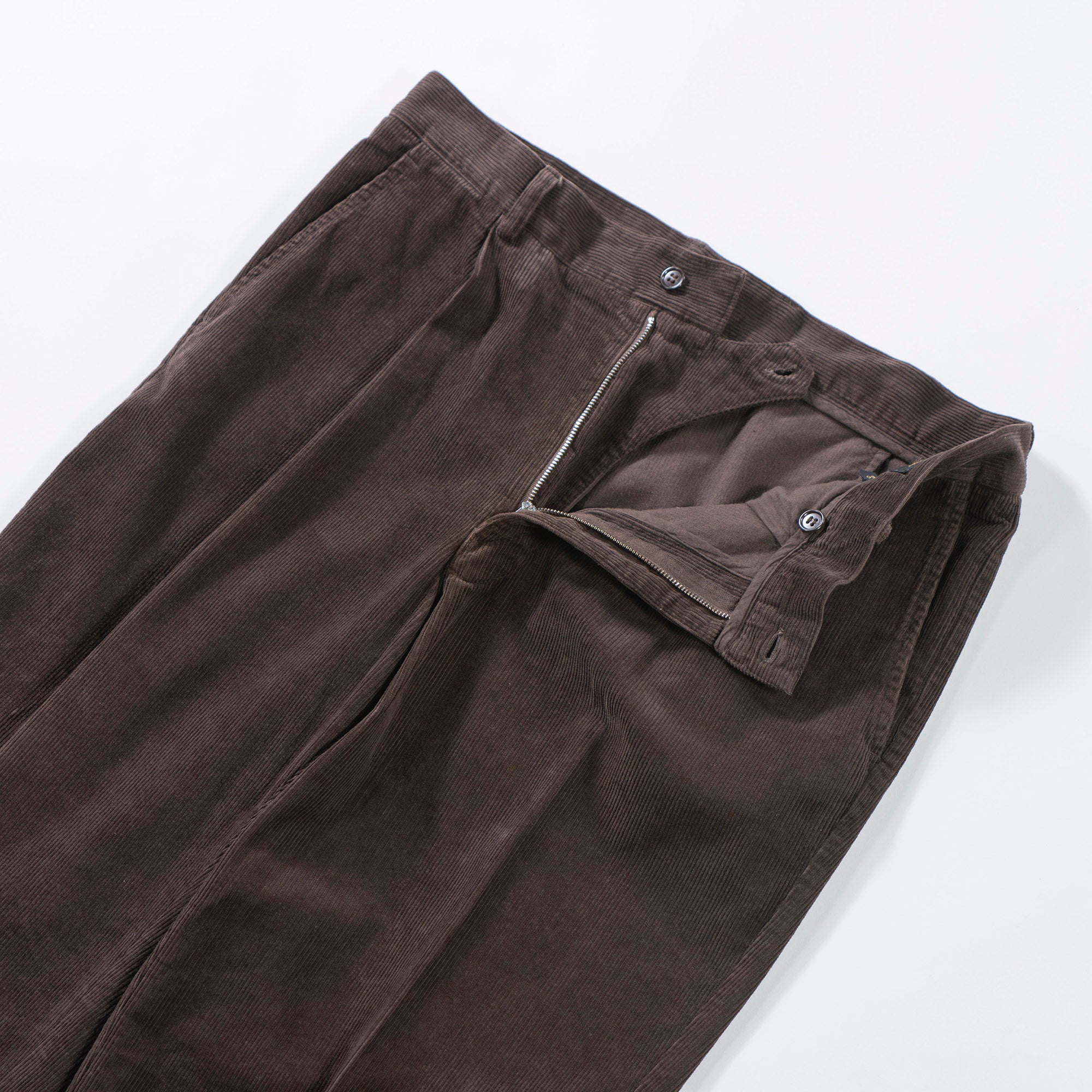 Valentino VALENTINO ROMA Corduroy Pants with Tucks, Brown, Center Press, Slacks, Made in Italy, Men's Pants, Bottoms