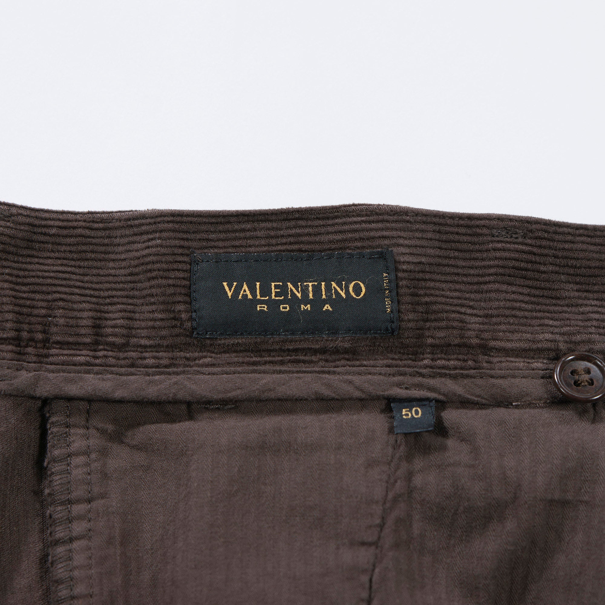 Valentino VALENTINO ROMA Corduroy Pants with Tucks, Brown, Center Press, Slacks, Made in Italy, Men's Pants, Bottoms
