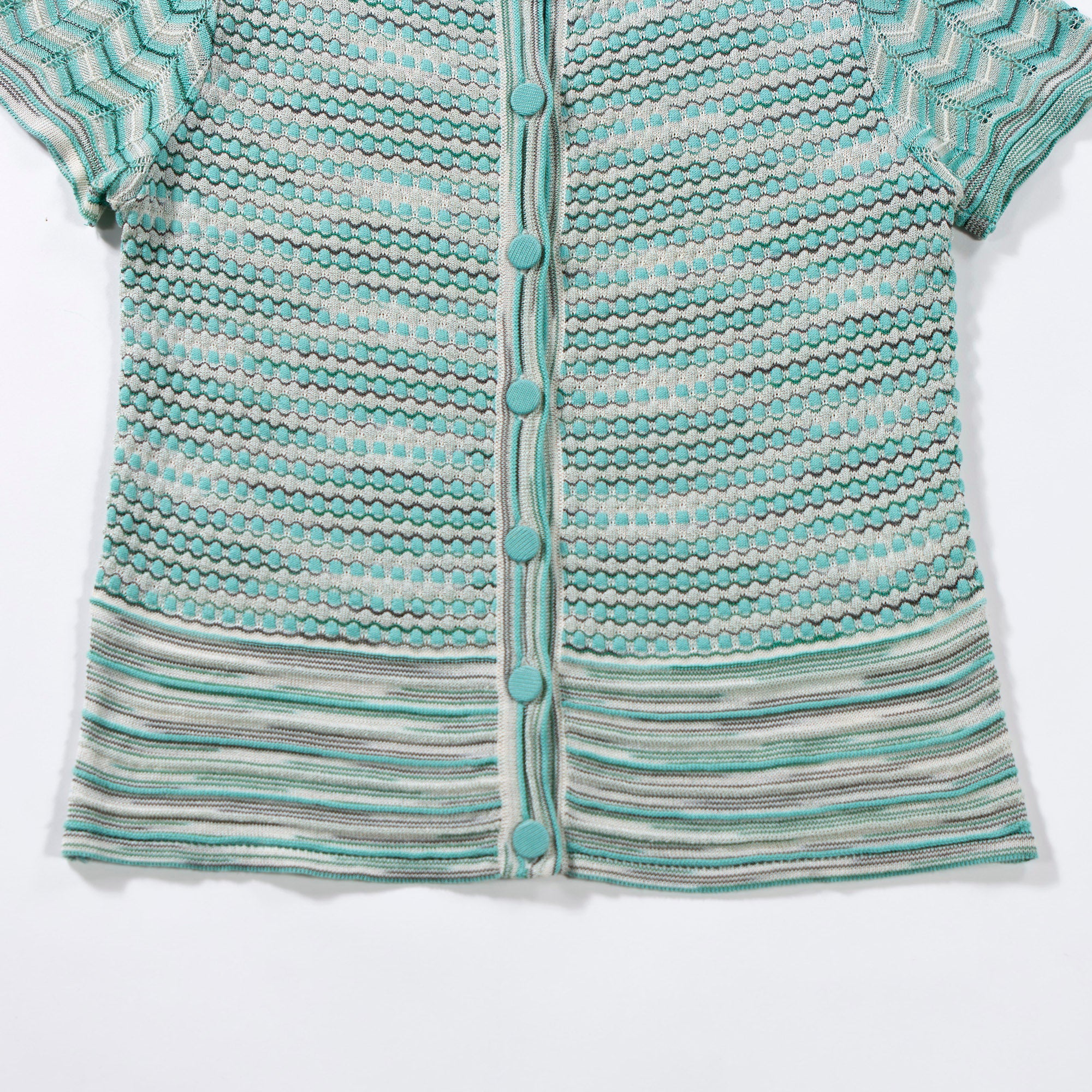 ミッソーニ M MISSONI マルチパターン ニットセットアップ 半袖 イタリア レディースファッション レディーストップス ドレス サマーニット