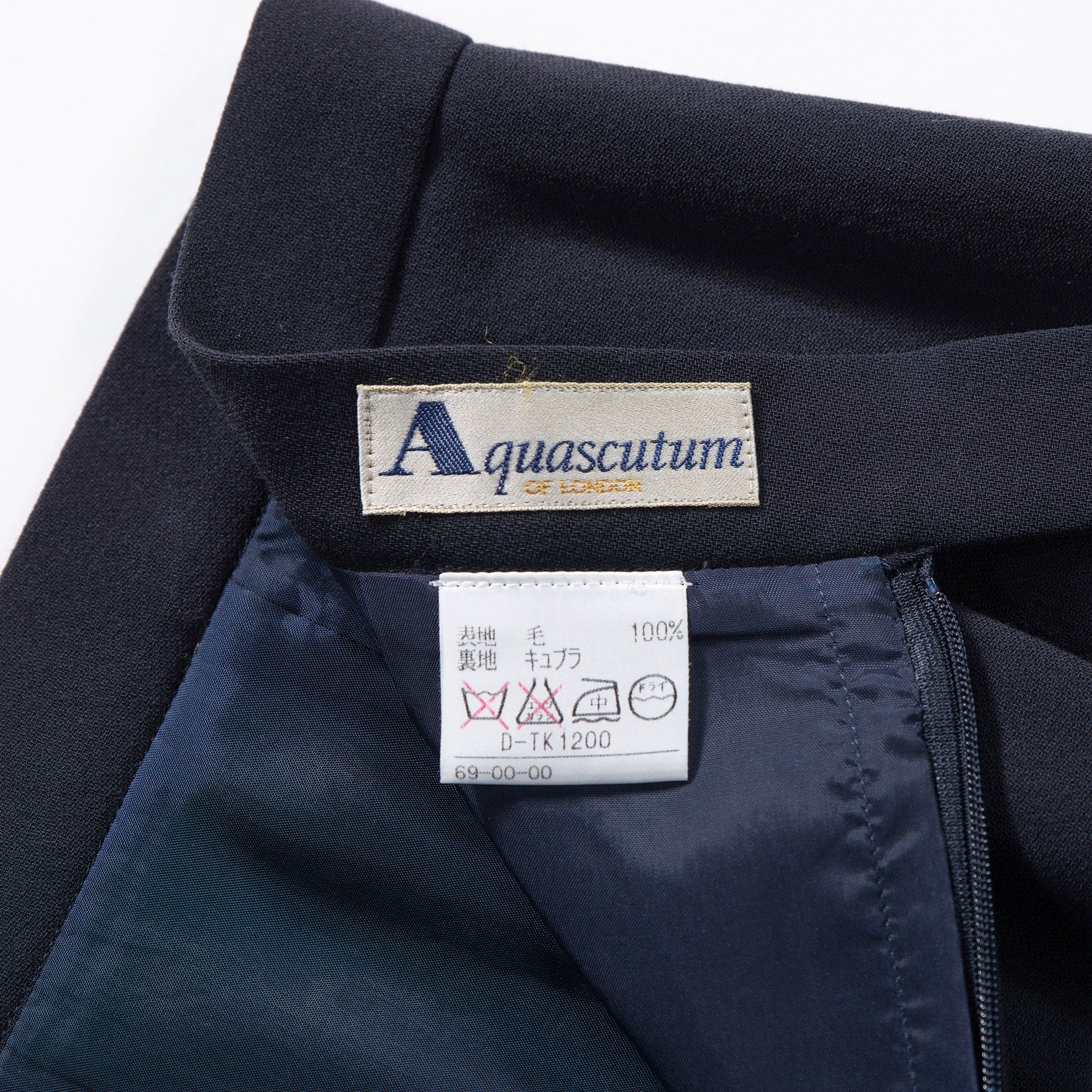 アクアスキュータム Aquascutum コクーンスカート ウール100% ネイビー レディースファッション レディースボトムス レディーススーツ