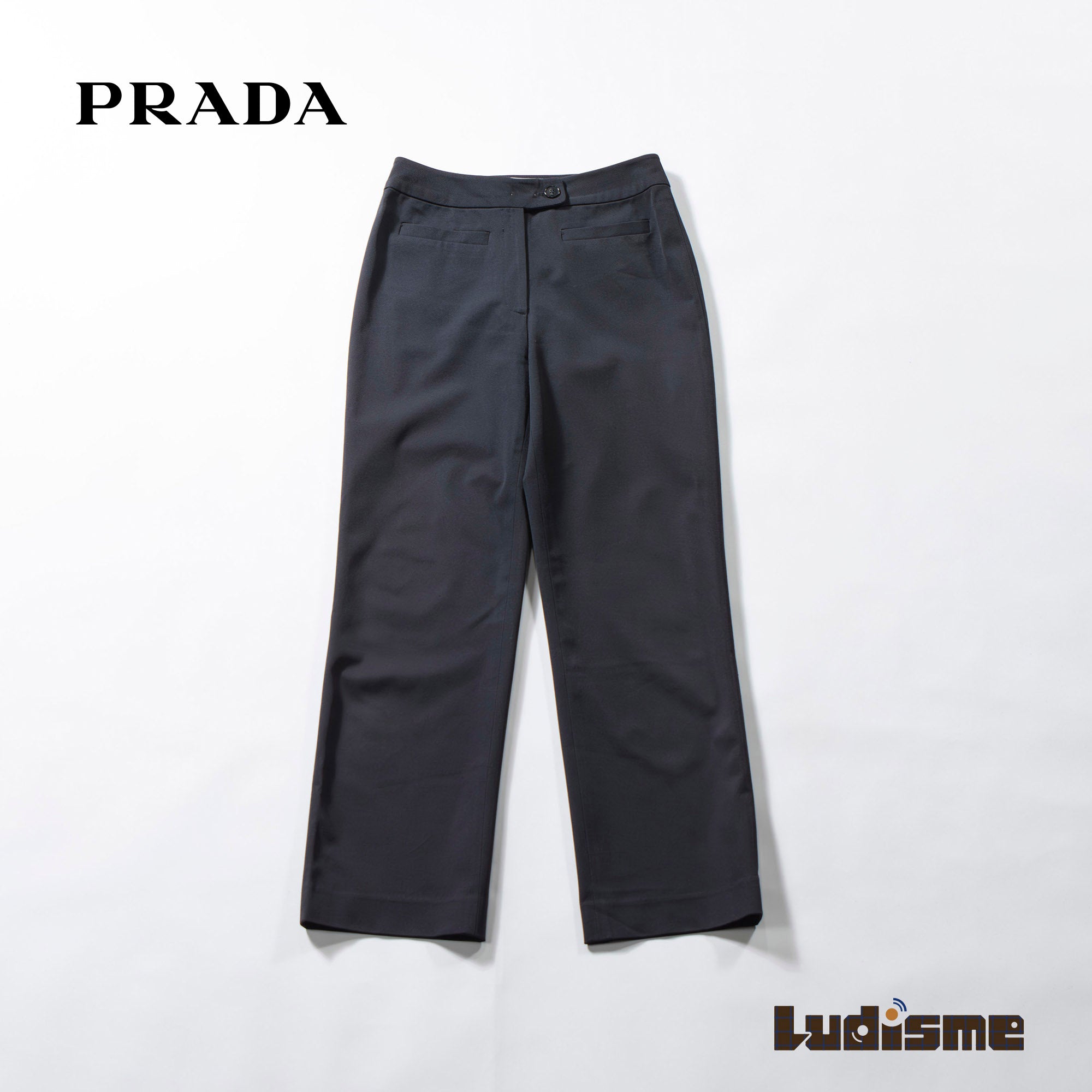 プラダ PRADA ストレートスラックス レーヨン混 ブラック レディースファッション レディースボトムス レディースパンツ トラウザー