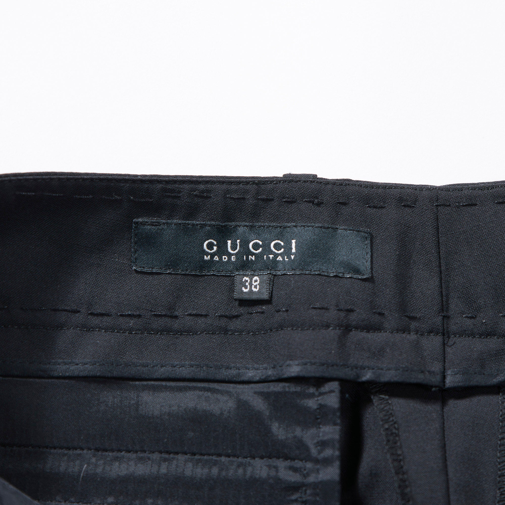 グッチ GUCCI フレアスラックス ウール混 センタープレス ボタンフライ ブラック レディースボトムス レディースパンツ メンズボトムス