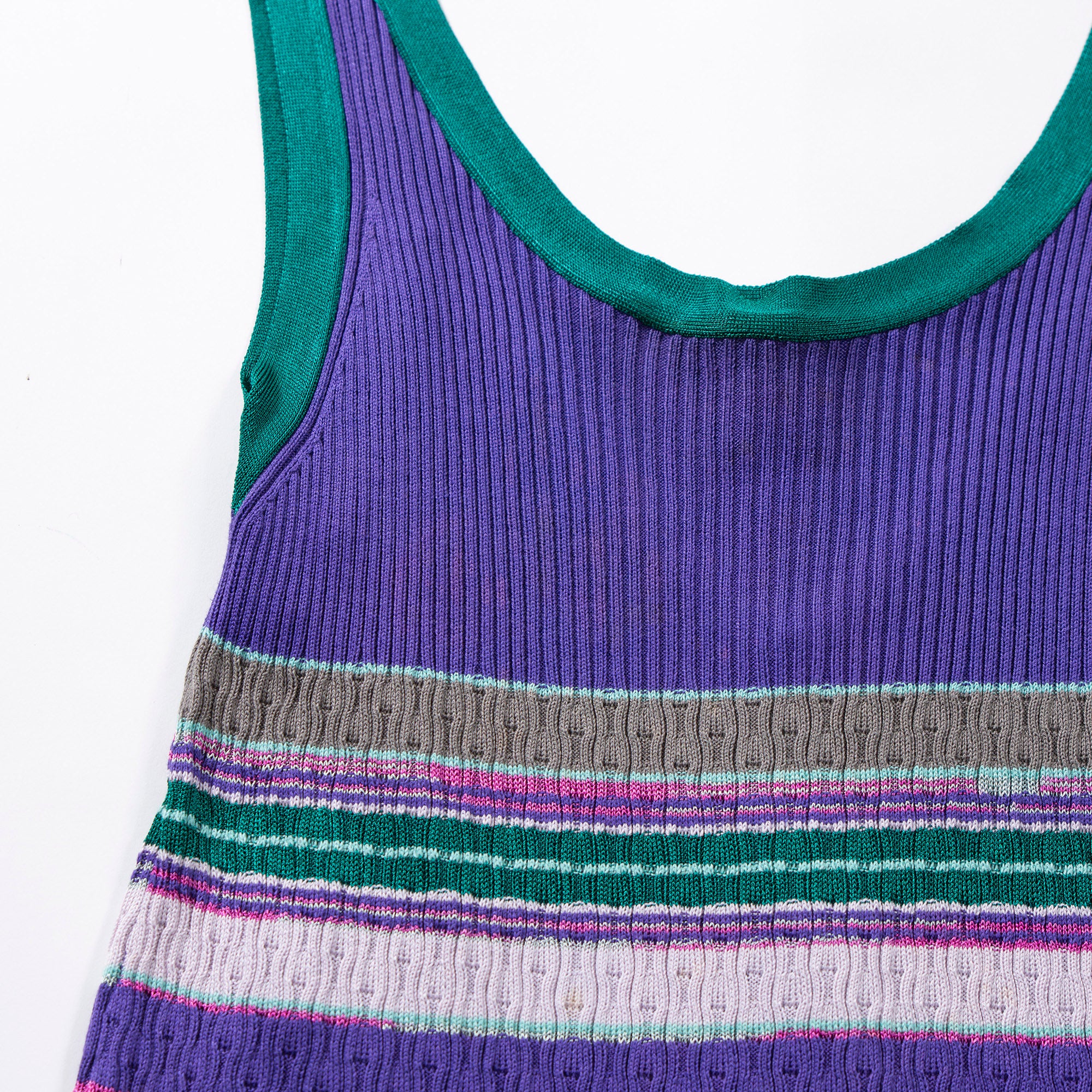 ミッソーニ M MISSONI ノースリーブニットワンピース コットン×レーヨン マルチカラー レディースファッション レディーストップス ドレス